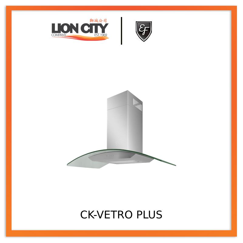 EF 90 CM Chimchen Cooker Hood CK Vetro Plus - Stainless Steel Kitchen Exhaust Fan with LED Lights - Perfect for Modern Home Cooking & Ventilation