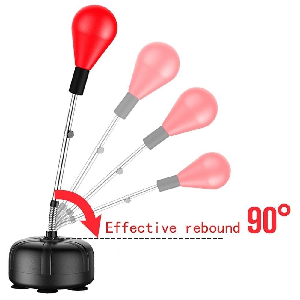Adjustable Height Boxing Ball Stand with Durable Spring - Heavy Duty Punching Ball for Stress Relief, Fitness Training & Home Gym Workouts - Perfect for Boxing Practice, Cardio Exercise & Anger Management