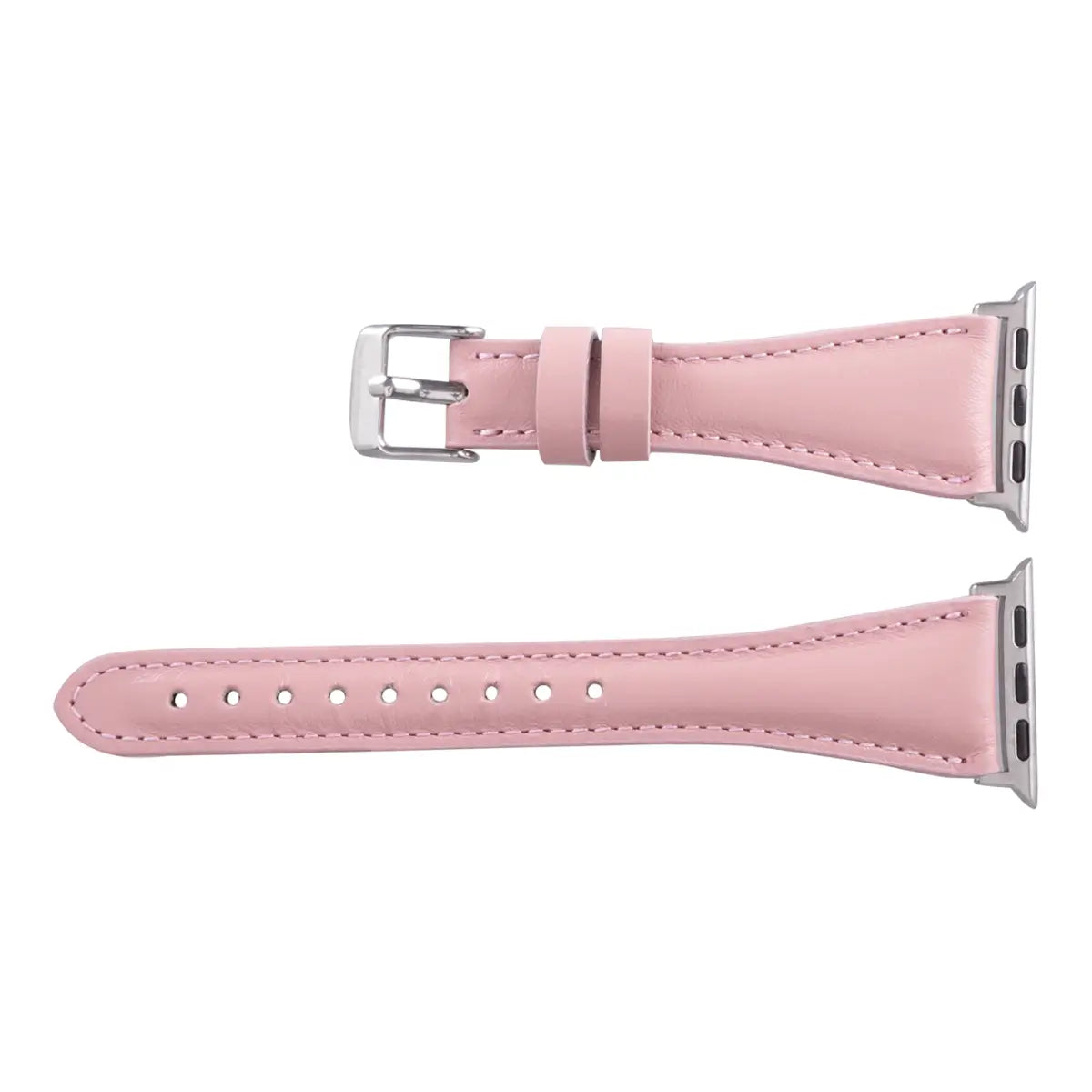 Pink Leather Slim Apple Watch Band for Women - Stylish & Comfortable Strap for Apple Watch Series 9/8/7/SE - Perfect for Workouts, Office & Everyday Wear