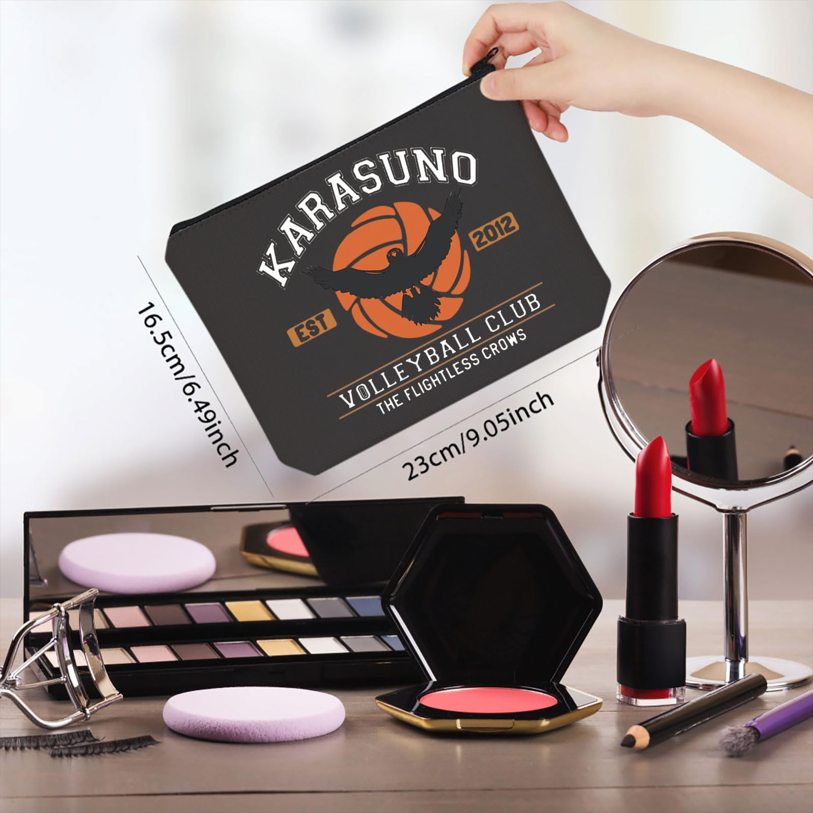 Anime Volleyball Club Makeup Bag - Japanese Style Cosmetic Pouch for Haikyuu Fans | Perfect for School, Gym & Travel Organizer