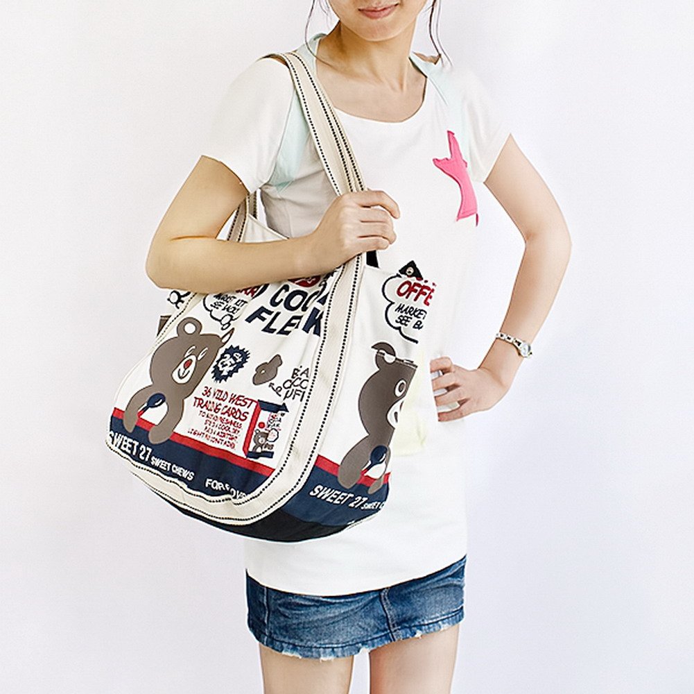 Blancho Bedding Canvas Shoulder Tote Bag in Cocoa Fleak - Stylish & Durable for Work, Travel & Everyday Use