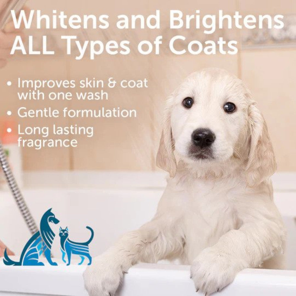 Whitening Sweet Pea Vanilla Shampoo for Dogs & Cats | Skin & Coat Care Solution | Gentle Pet Grooming for Bright Fur & Healthy Skin | Bath Time Essential