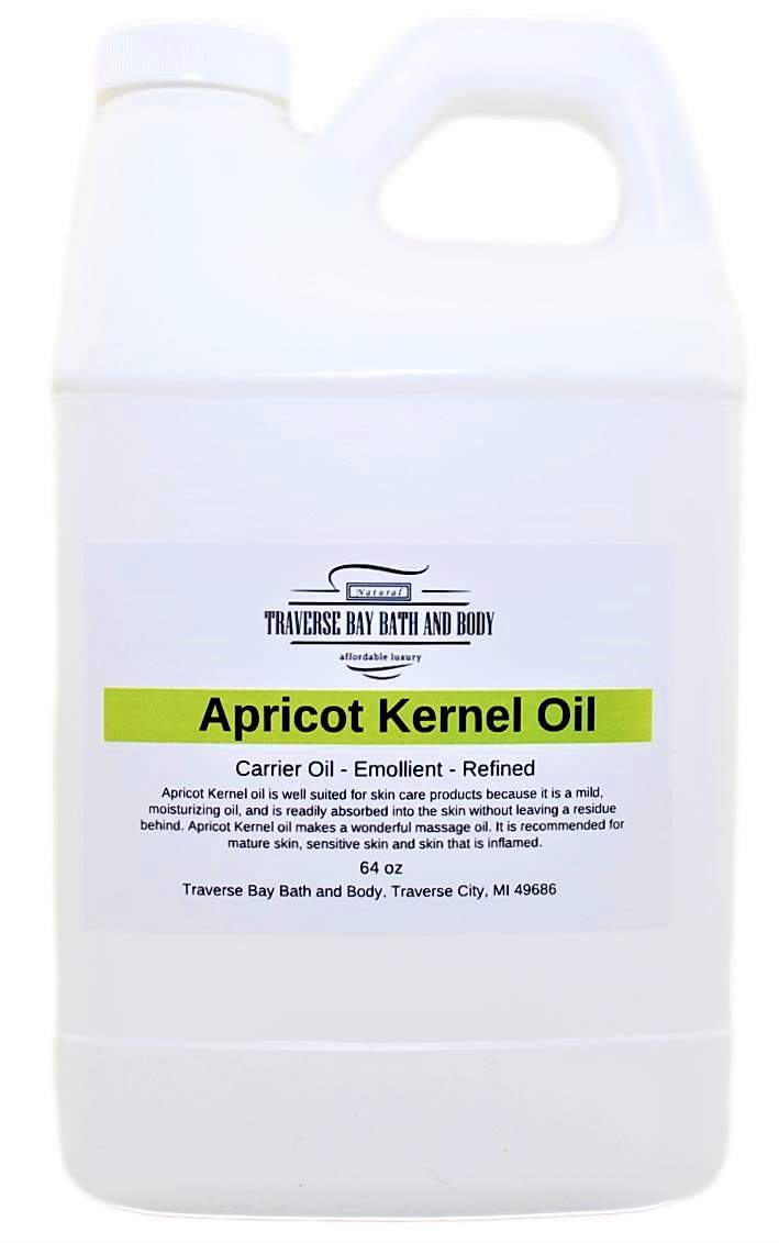 Organic Apricot Kernel Oil 64 oz - Cold Pressed, Pure & Natural for Soap Making, Lotion, Creams, Massage, Bath & Beauty - Perfect for DIY Skincare, Hair Care & Aromatherapy