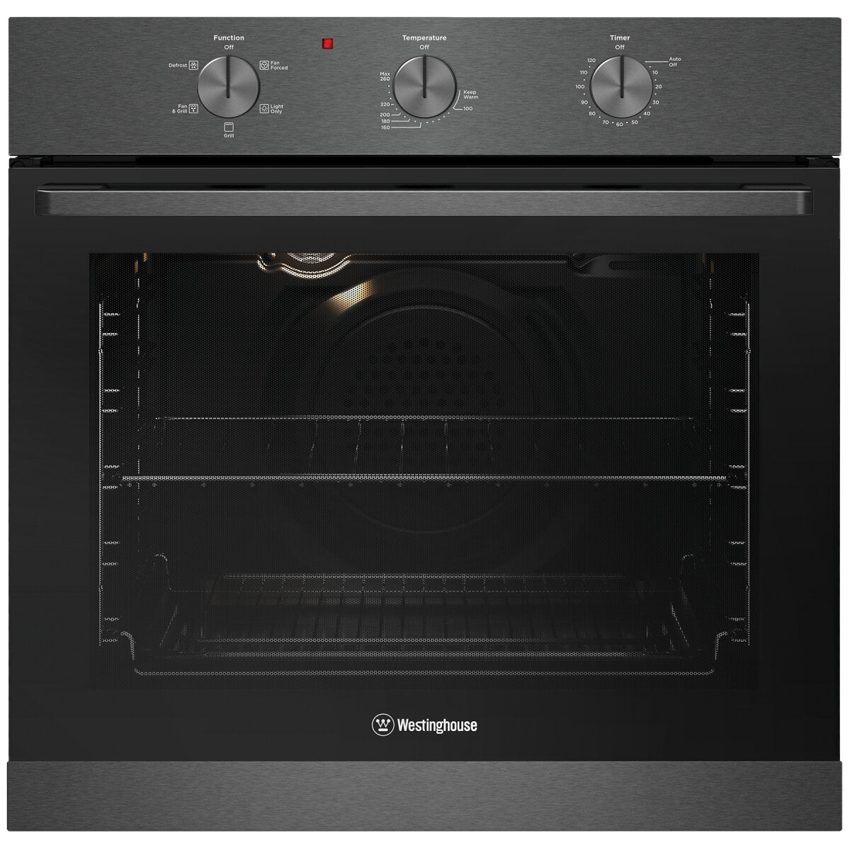 Westinghouse 60cm Multi Function Oven with Convection, Grill & Bake - Dark Stainless Steel WVE6314DD - Perfect for Baking, Roasting & Family Cooking