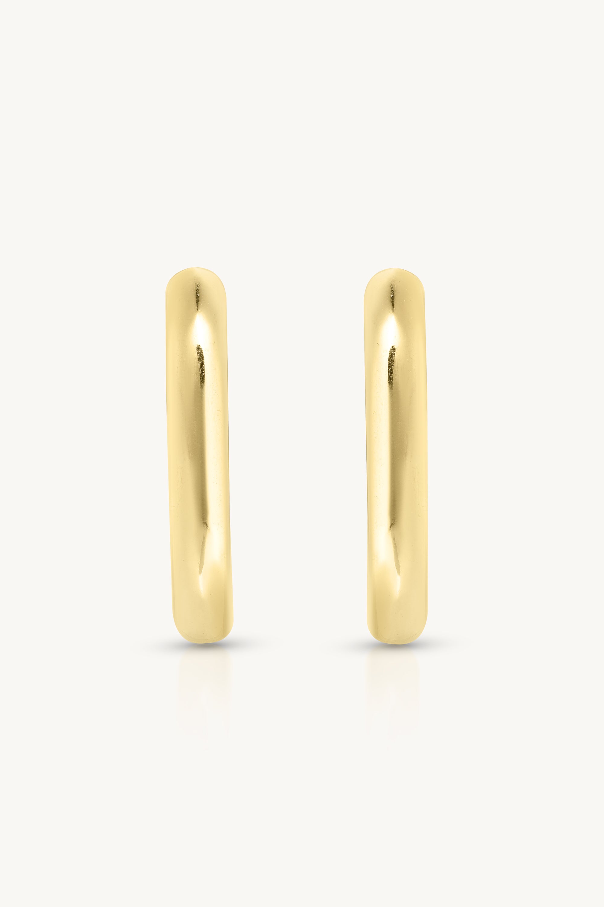Polished Gold Paperclip Huggie Earrings - Large Hoop Earrings for Women, Perfect for Everyday Wear & Special Occasions