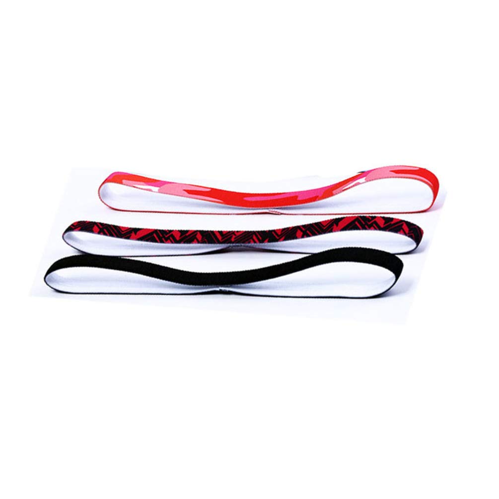 3 Pack Sweat Headbands for Women & Men - Elastic Sports Headband for Running, Workout, Fitness, Yoga - Non-Slip Hair Band & Turban Scarf for Active Lifestyles