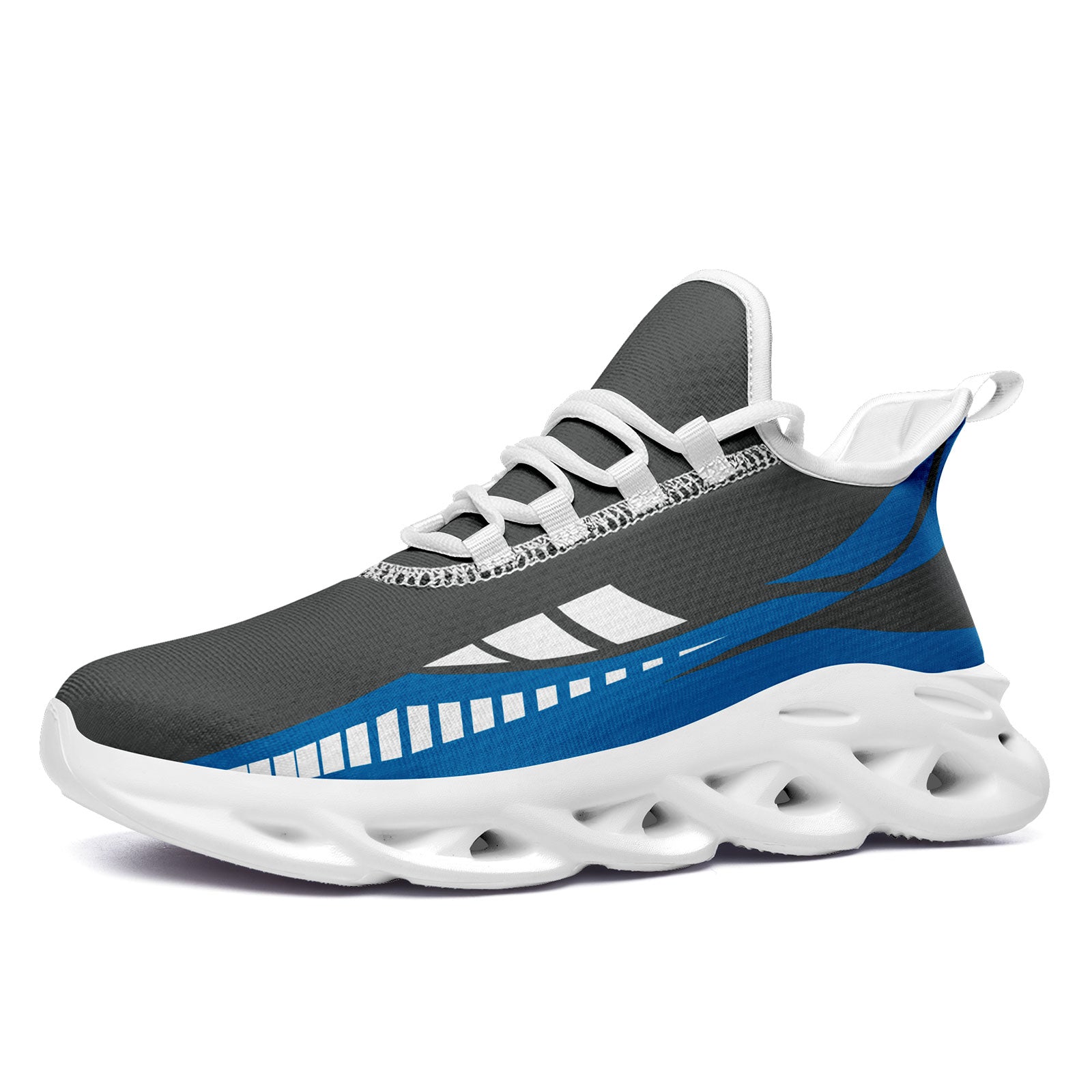 Custom Gray Blue Detroit Maxsoul Personalized Sneakers - Men's Size 11 (FN003 D020325) | Trendy Streetwear for Urban Fashion & Casual Wear