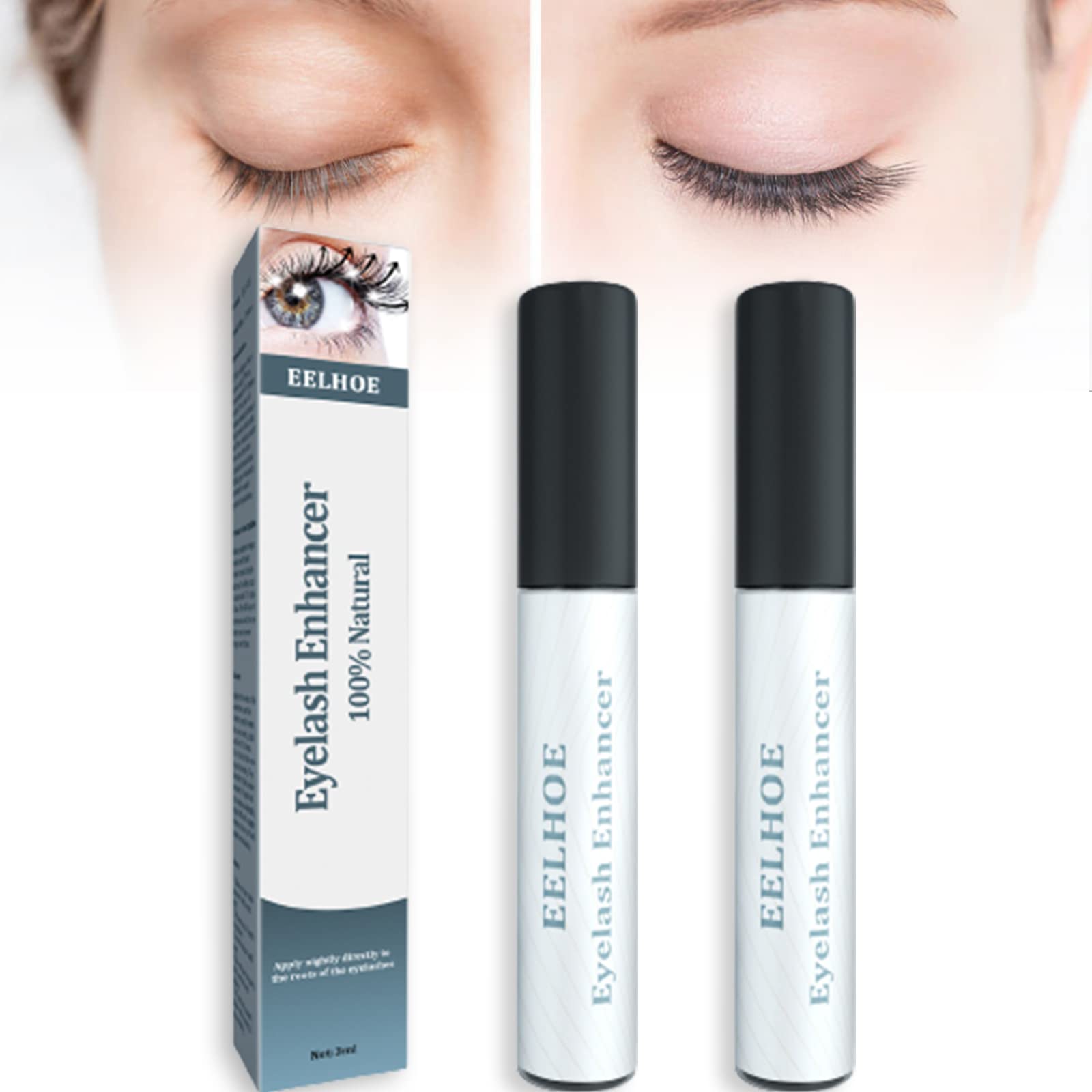 Lashiology Eyelash Growth Serum - Natural Lash Enhancer for Longer & Thicker Lashes, 2 Pack - Perfect for Daily Use & Special Occasions