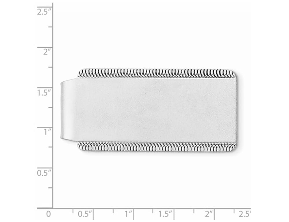 Men's Sterling Silver Rhodium-Plated Satin Money Clip - Elegant Wallet Alternative for Business, Travel & Gifts