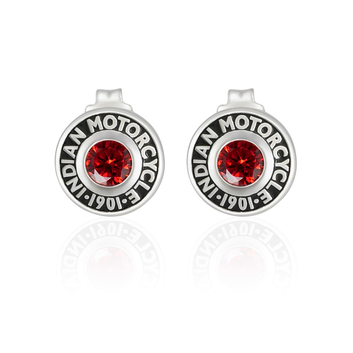 Rivet & Red Stone Post Earrings for Women - Elegant Dainty Stud Earrings for Daily Wear, Gift Giving & Special Occasions