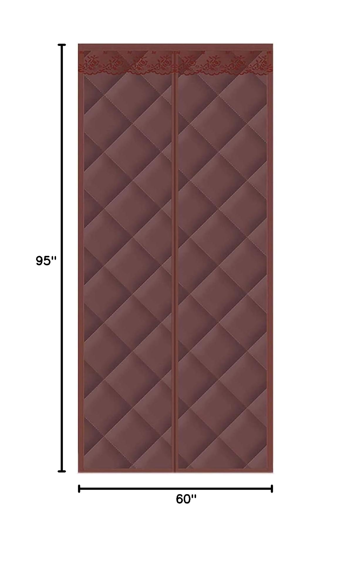 60x95 Inch Magnetic Thermal Insulated Door Curtain - Heavy Duty Winter Cotton Insulation with Electromagnetic Shielding & Noise Reduction | Waterproof, Hands-Free Design for Home, Office & Warehouse Use