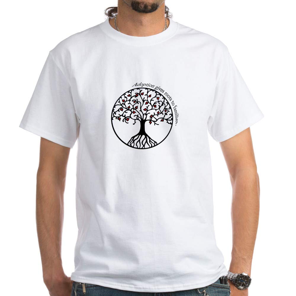 Adoption Roots White Cotton T-Shirt for Men & Women - Comfortable Casual Tee for Family Reunions, Adoption Celebrations & Everyday Wear