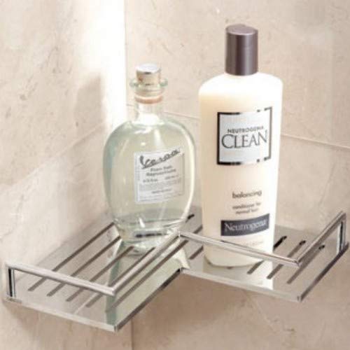 28505/PC Polished Chrome Surface Mounted Bathroom Corner Shelf - Space Saving Storage for Shampoo, Soap & Towels - Perfect for Small Bathrooms, Showers & Vanities