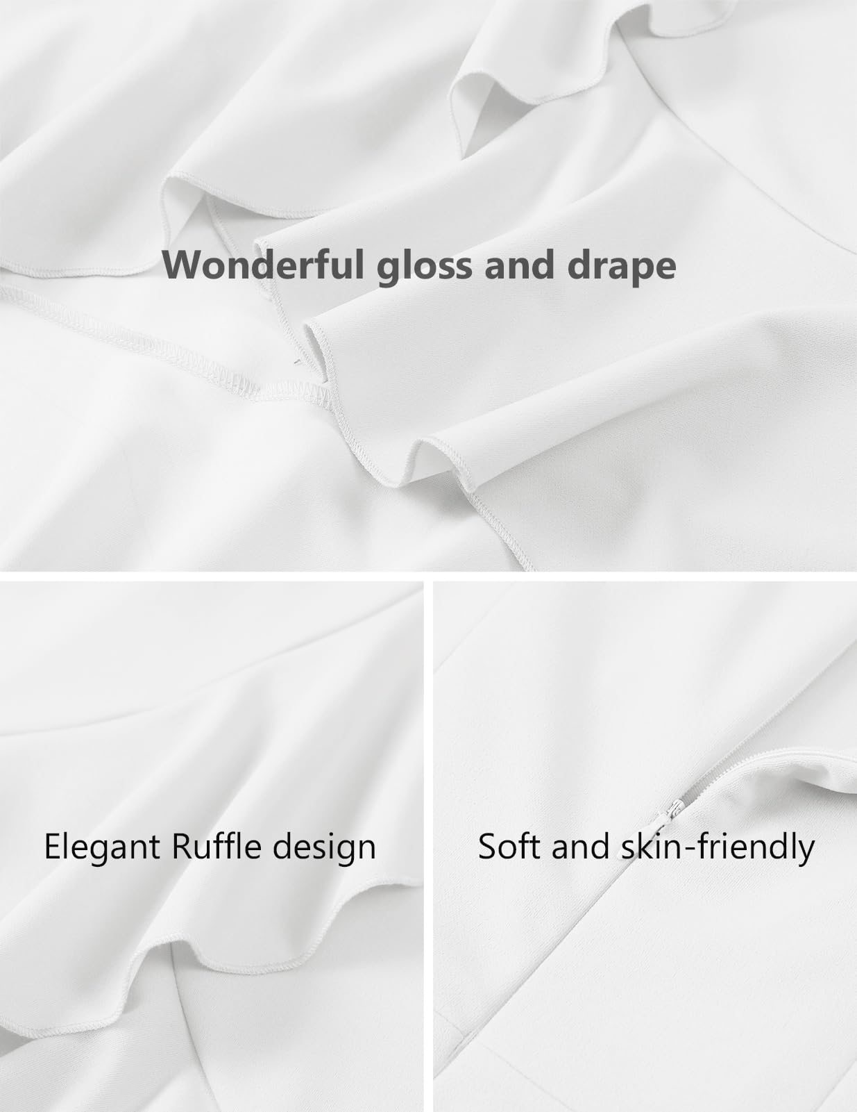 DRESSTELLS Women's Cocktail Dresses 2025 | Formal Wedding Guest Dress | Ruffle Prom Party Evening Gown | Vintage V-Neck Dress for Special Occasions & Night Out Events