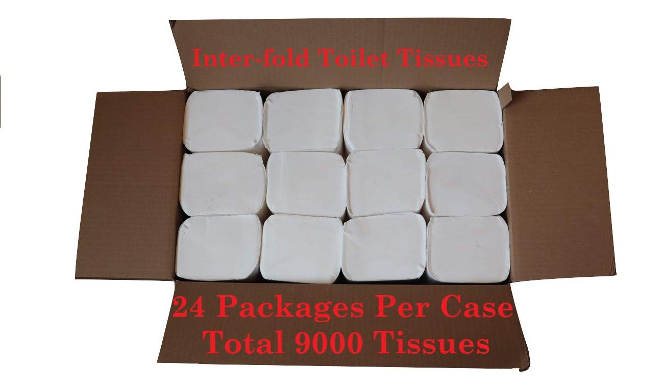 Interfold Bathroom Tissue - Bulk Pack of Pre-Cut Toilet Paper Sheets (Not Rolls) | Soft & Absorbent for Home, Office & Travel Use