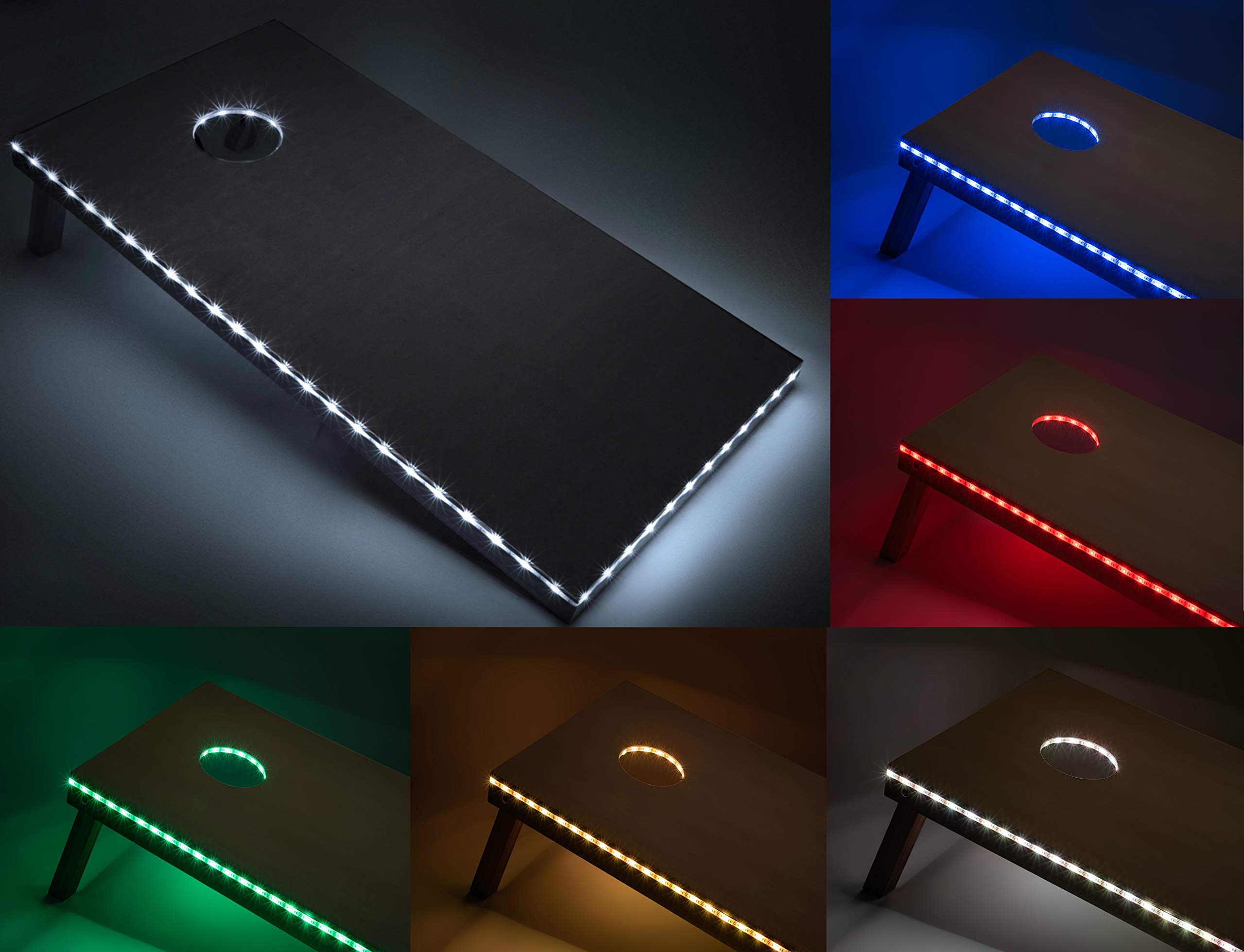 LED Light-Up Cornhole Game Set - 4'x2' Glow-in-the-Dark Cornhole Boards with Built-in Lights, 8 Bean Bags & Carrying Case - Perfect for Nighttime Tailgating, Backyard Parties, and Outdoor Events