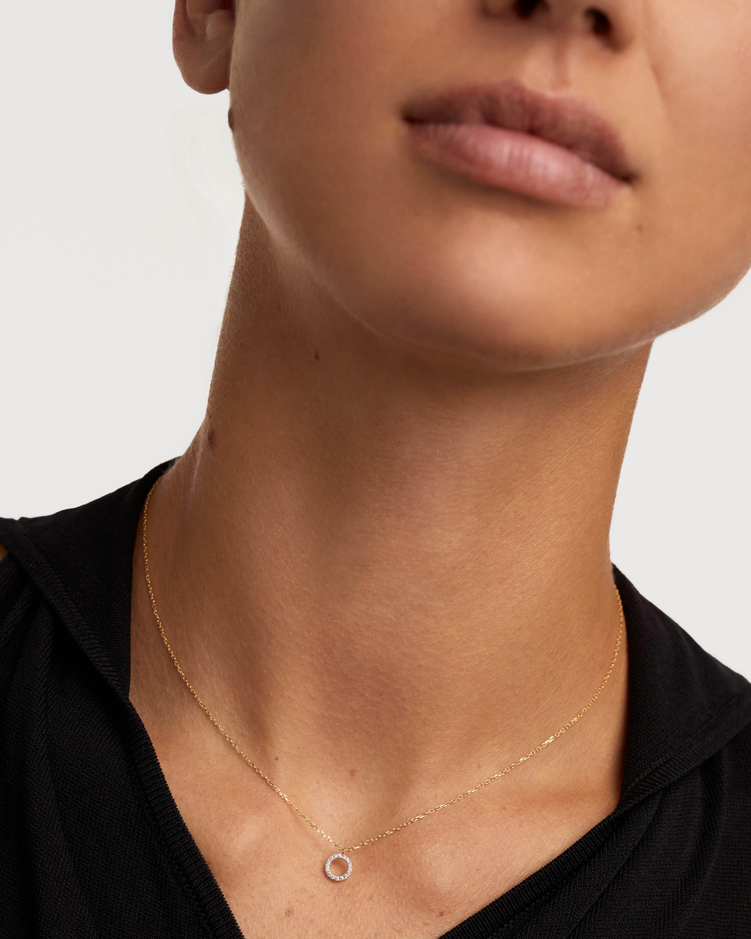 Elegant Diamond & Gold Circle Necklace for Women - Perfect for Weddings, Parties & Everyday Wear