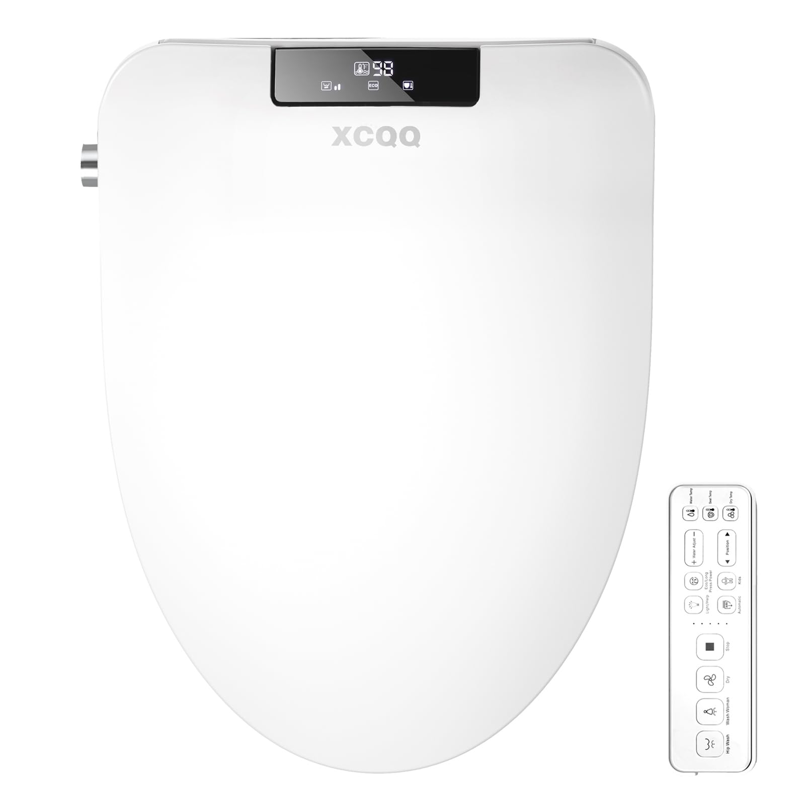Premium Round Bidet Toilet Seat with Warm Water & Air Dryer - Heated Seat, 5 Spray Modes, Self-Cleaning Nozzle, Night Light & Remote Control - Perfect for Home, Elderly Care & Luxury Bathroom Upgrade