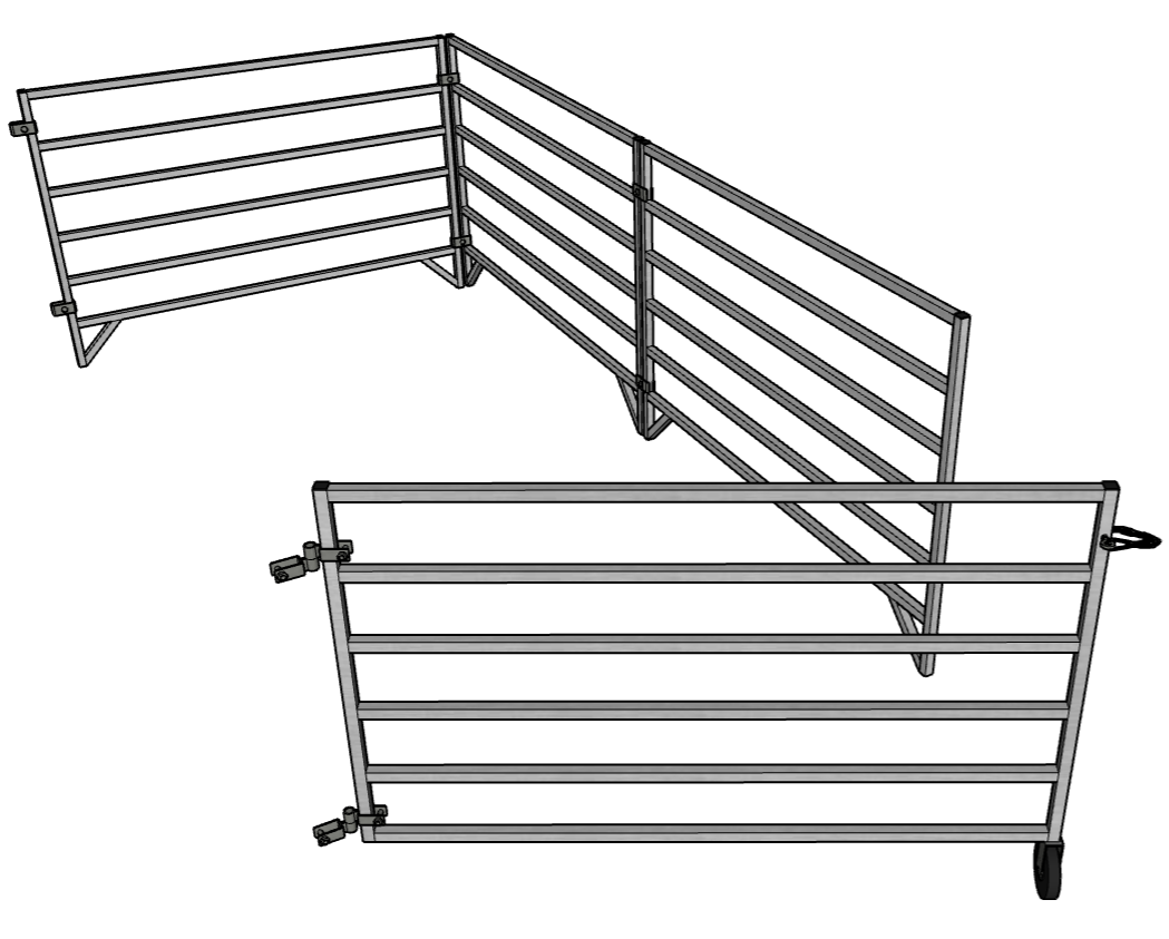 5 Ft X 10 Ft Aluminum Horse Stall Kit with 6 Rails - 3 Panels & 1 Gate for Stable, Barn, or Pasture Enclosure - Durable & Easy Installation