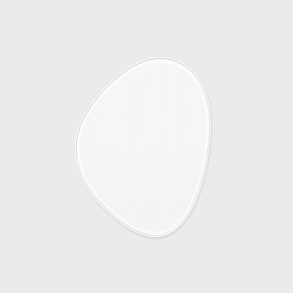MIDDLE OF NOWHERE Pebble Mirror - Bright White 70x90cm Wall Mirror for Living Room, Bedroom & Bathroom Decor