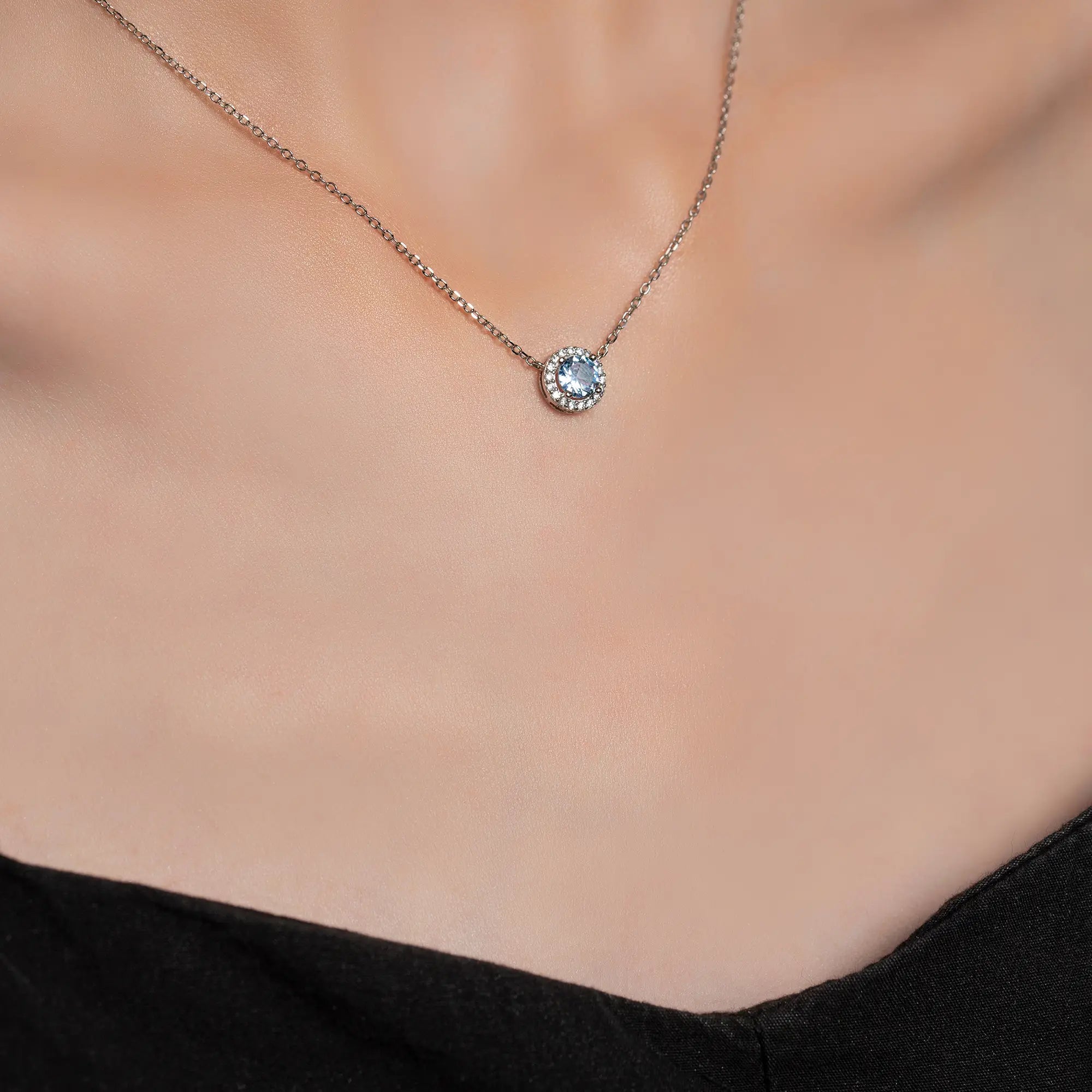 14K White Gold Gemstone Necklace for Women - Elegant Layering Jewelry for Weddings, Parties & Special Occasions