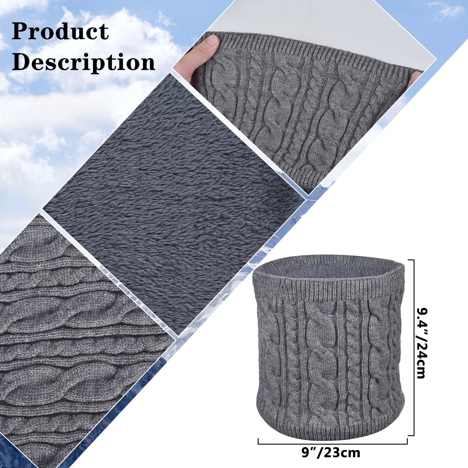 Men's Winter Beanie Hat, Touchscreen Gloves & Scarf Set - Warm Fleece Lined for Cold Weather | Perfect for Skiing, Snowboarding & Outdoor Activities