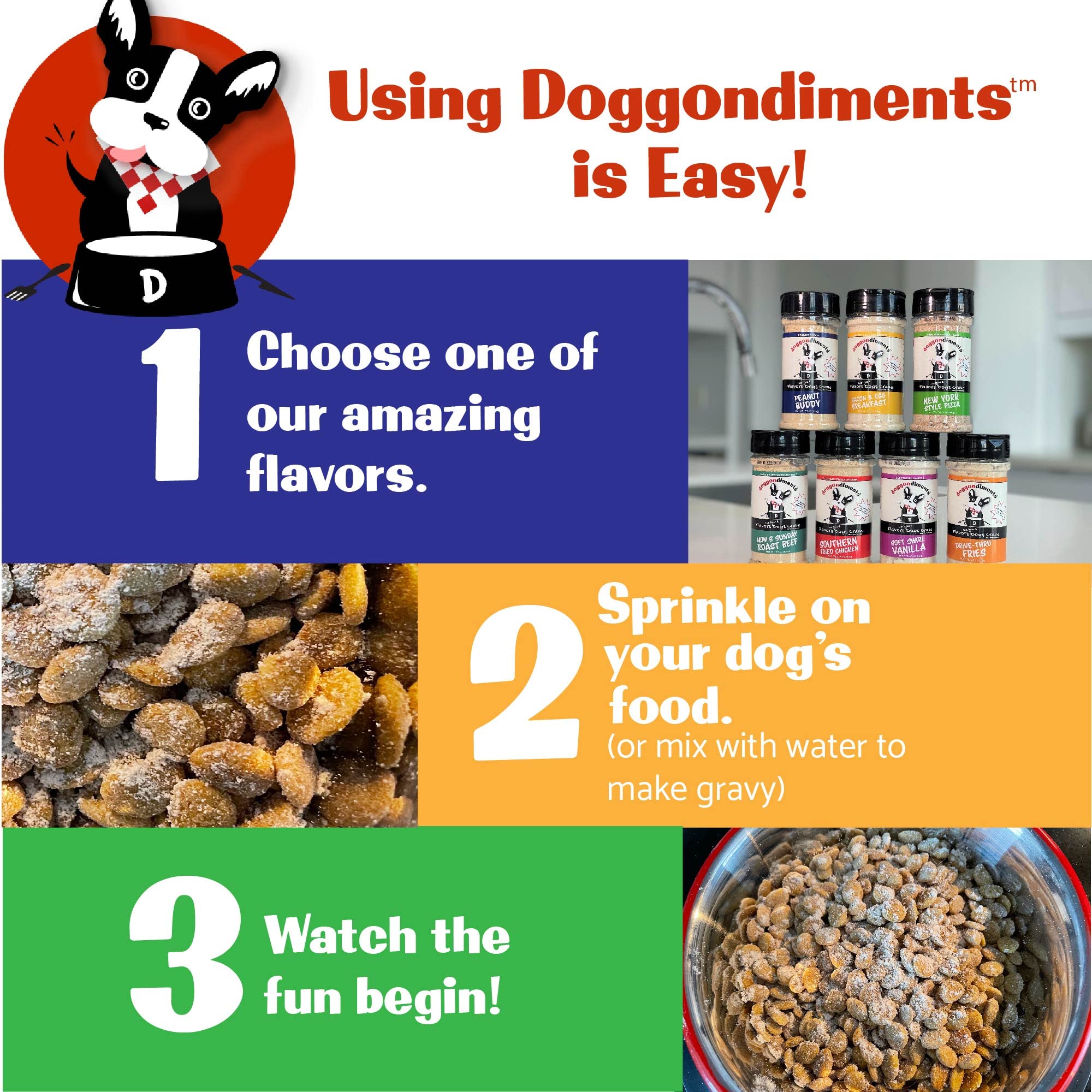 Southern Fried Chicken Flavor Dog Food Topper Powder - Natural Meal Enhancer for Small & Large Breed Dogs - Perfect for Picky Eaters & Kibble Topping