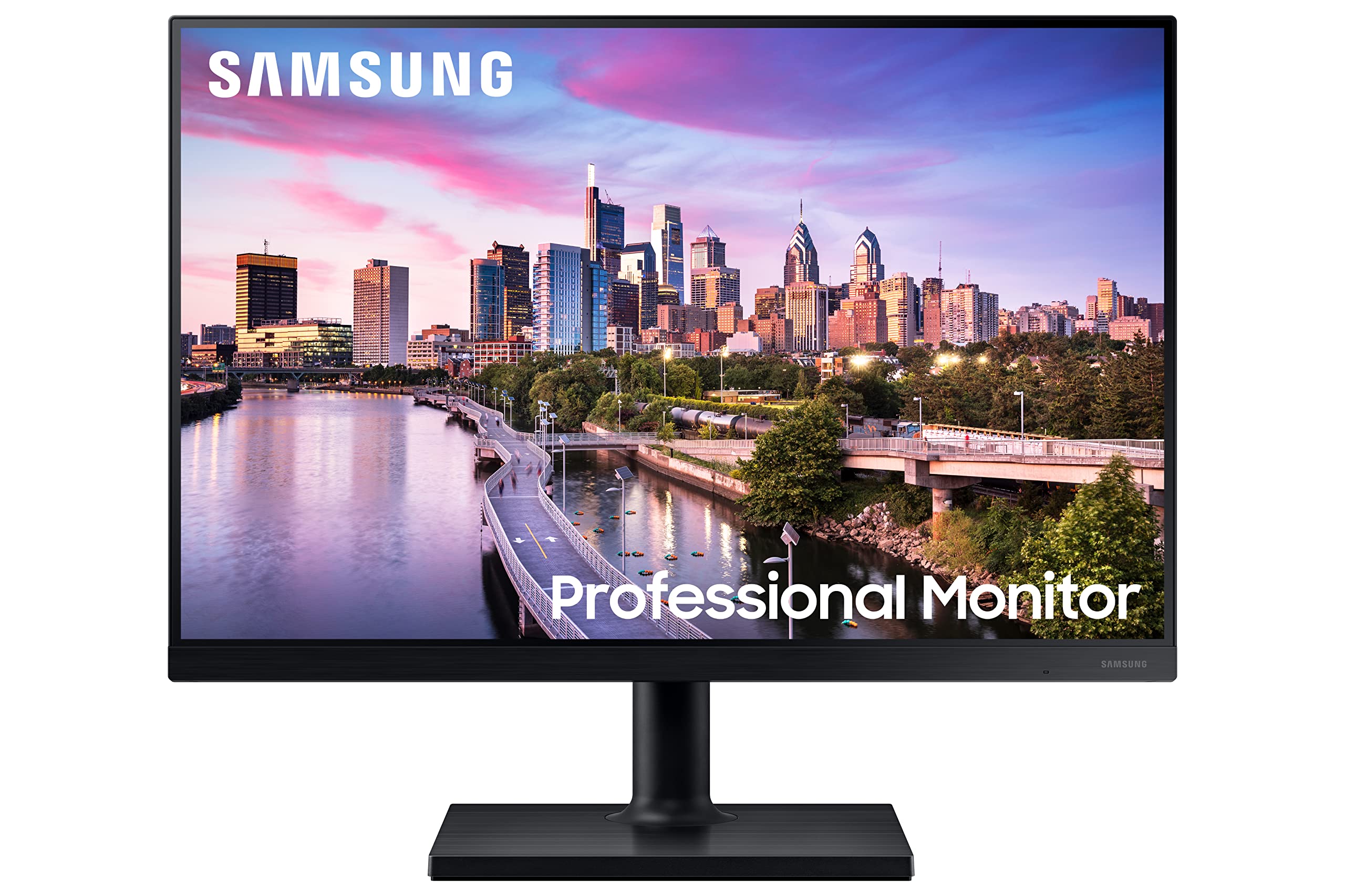 SAMSUNG FT45 Series 24-Inch WUXGA 1920x1200 IPS Computer Monitor - 75Hz, HDMI, DisplayPort, DVI, USB Hub, Built-in Speakers, Height Adjustable Stand - 3 Year Warranty (LF24T454GYNXZA) Black - Perfect for Home Office, Gaming & Multimedia Entertainment