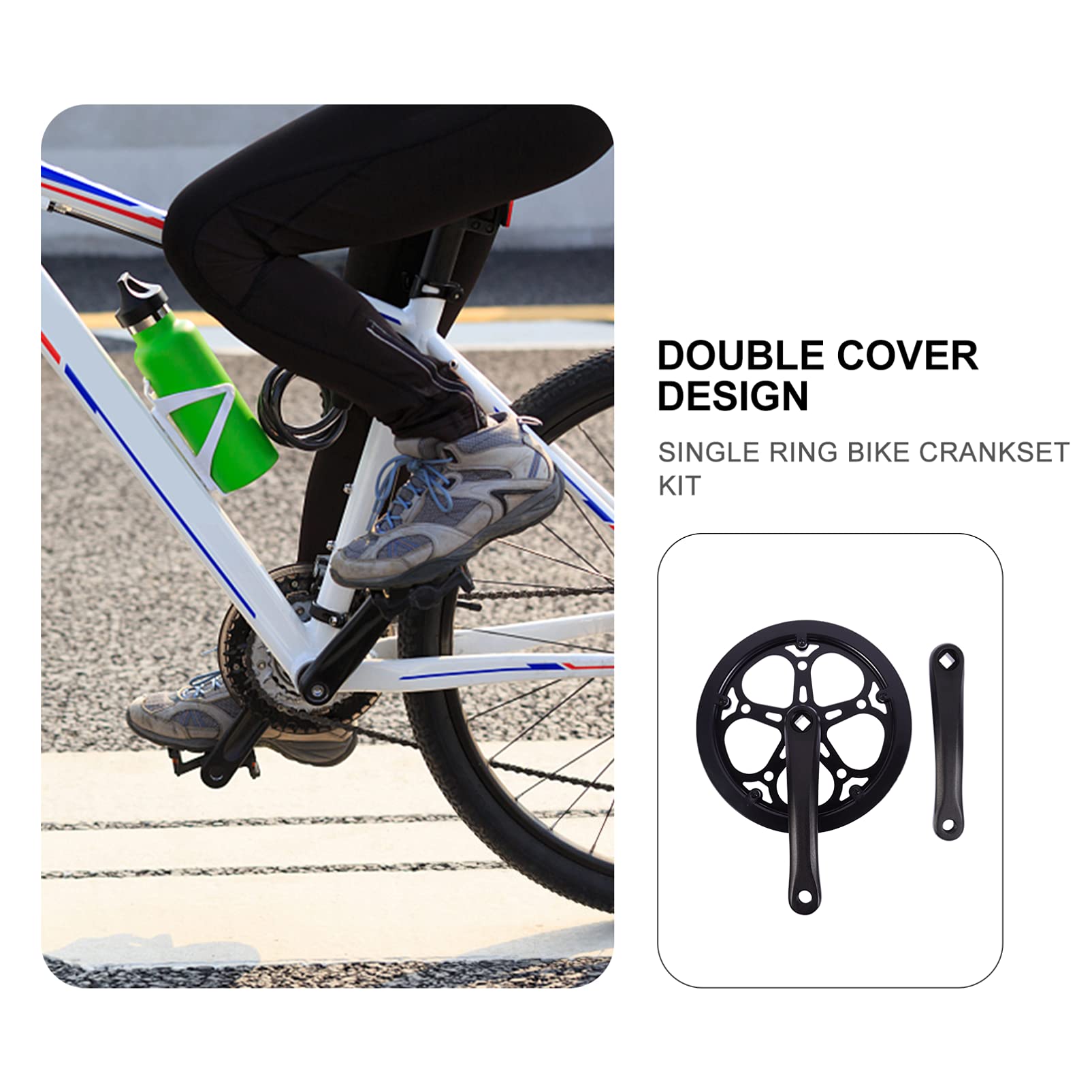 52T 170mm Bike Crankset - Single Speed & Mountain Bike Replacement Crank Arm Set | Durable Alloy Construction for Road & Trail Cycling | Perfect for Commuting, Fitness Riding & Off-Road Adventures