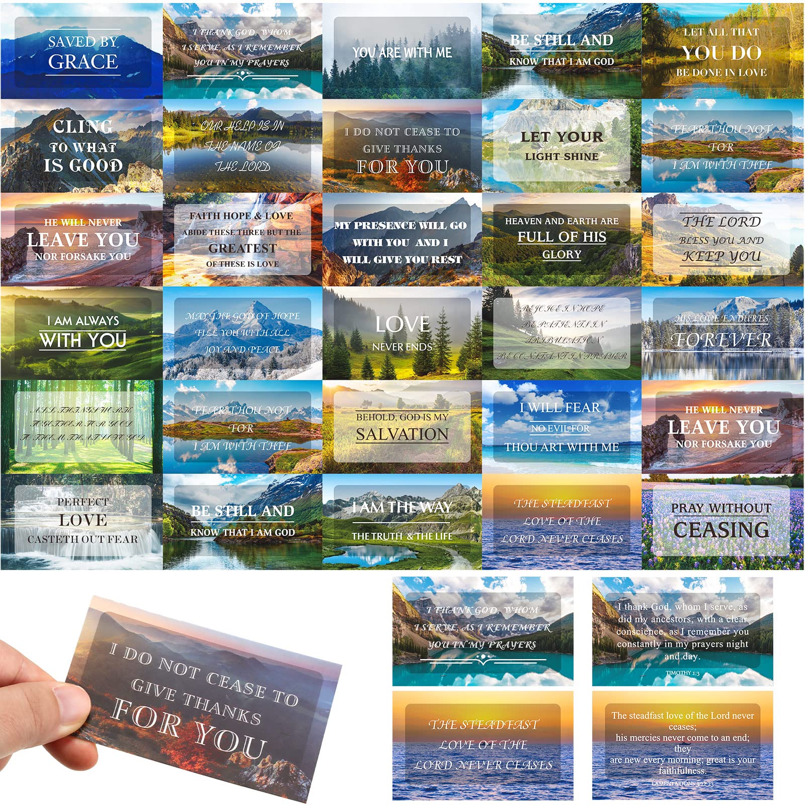 120 Pcs Bible Verse Cards - Full Scripture Prayer Cards, Christian Inspirational Scripture Tracts, Encouragement Bible Quotes for Men & Women - Motivational Gifts for Church, Bible Study & Daily Devotion