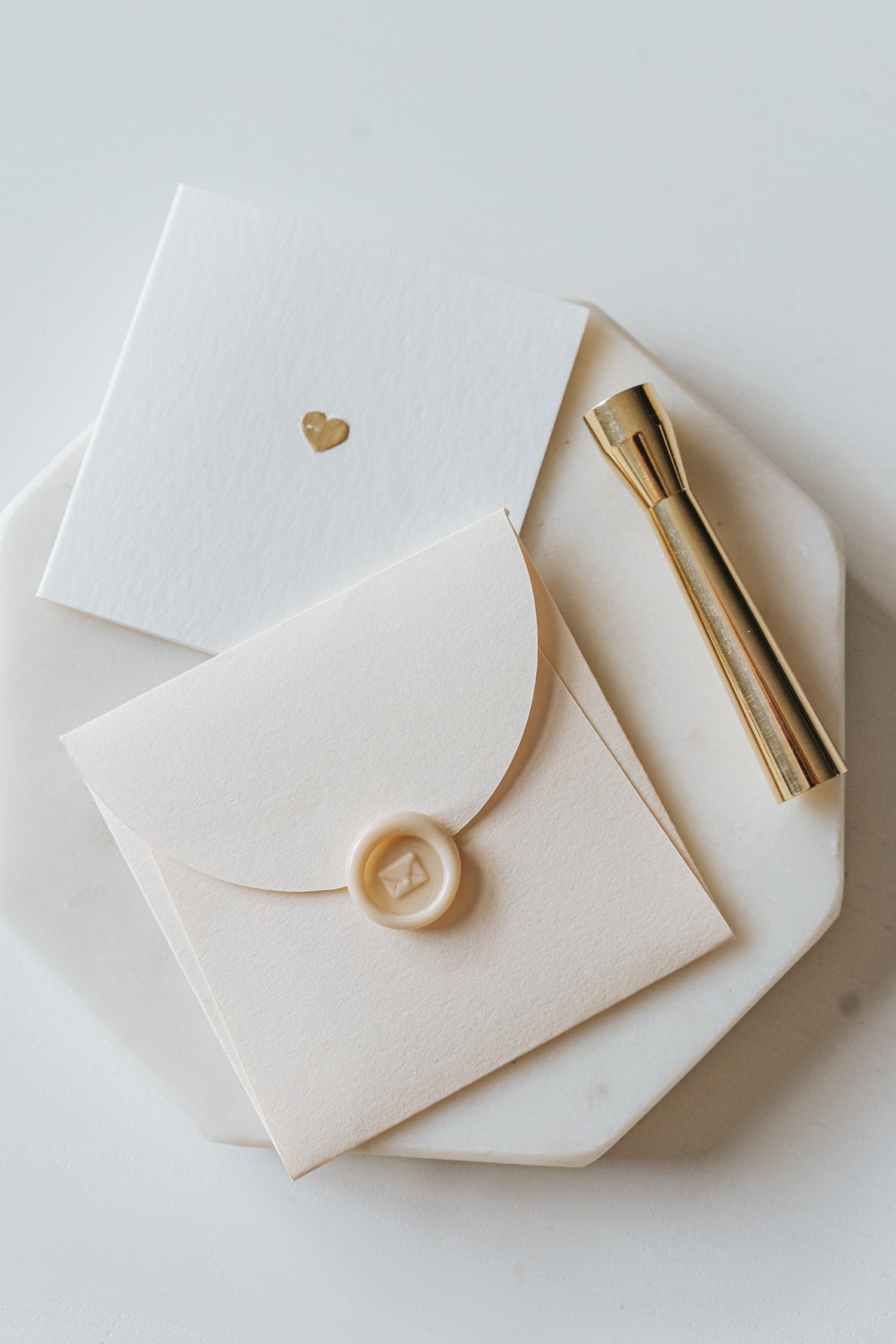 Vintage Mini Wax Seal Stamp Kit for Letters, Invitations & Scrapbooking - Heart & Lettermail Design - Perfect for Wedding, DIY Crafts & Personalized Gifts