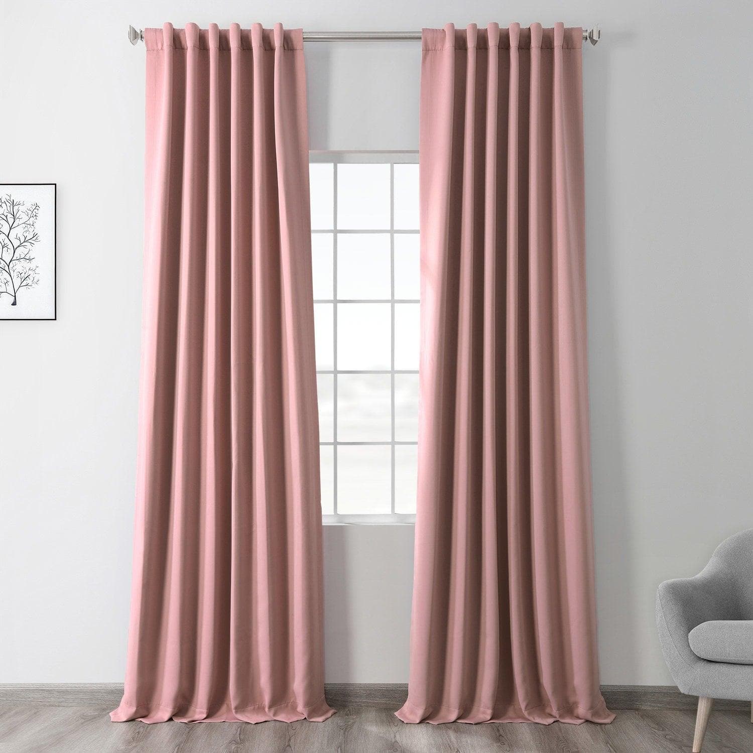 Fresco Blush Blackout Curtains for Bedroom - Light Blocking Thermal Insulated Window Drapes for Better Sleep & Energy Efficiency | Perfect for Nursery, Living Room & Home Theater