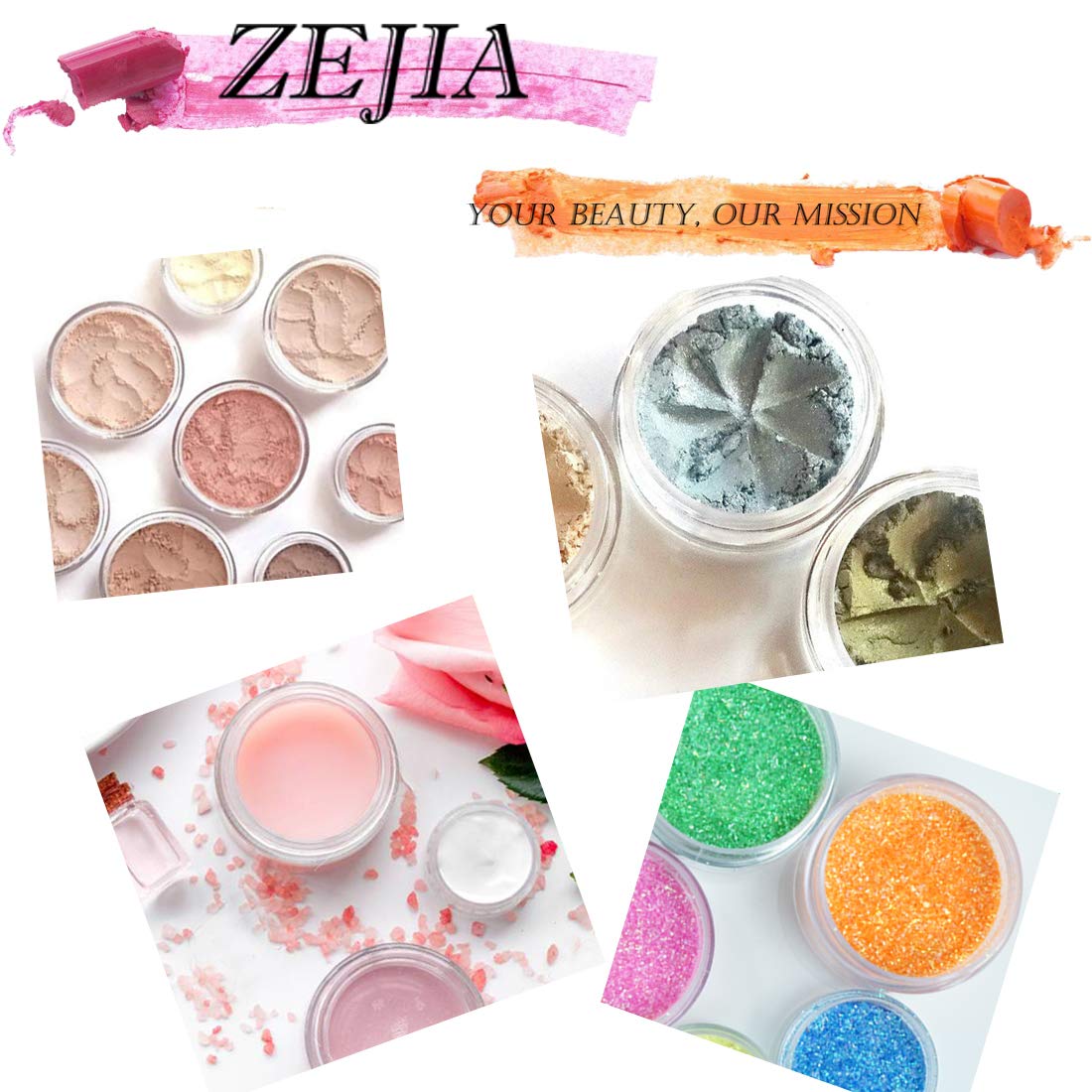 ZEJIA 10 Gram Empty Cosmetic Sample Jars with Lids - 20 Pack Refillable Small Plastic Containers for Makeup, Skincare, Travel & DIY Beauty Products (Black)