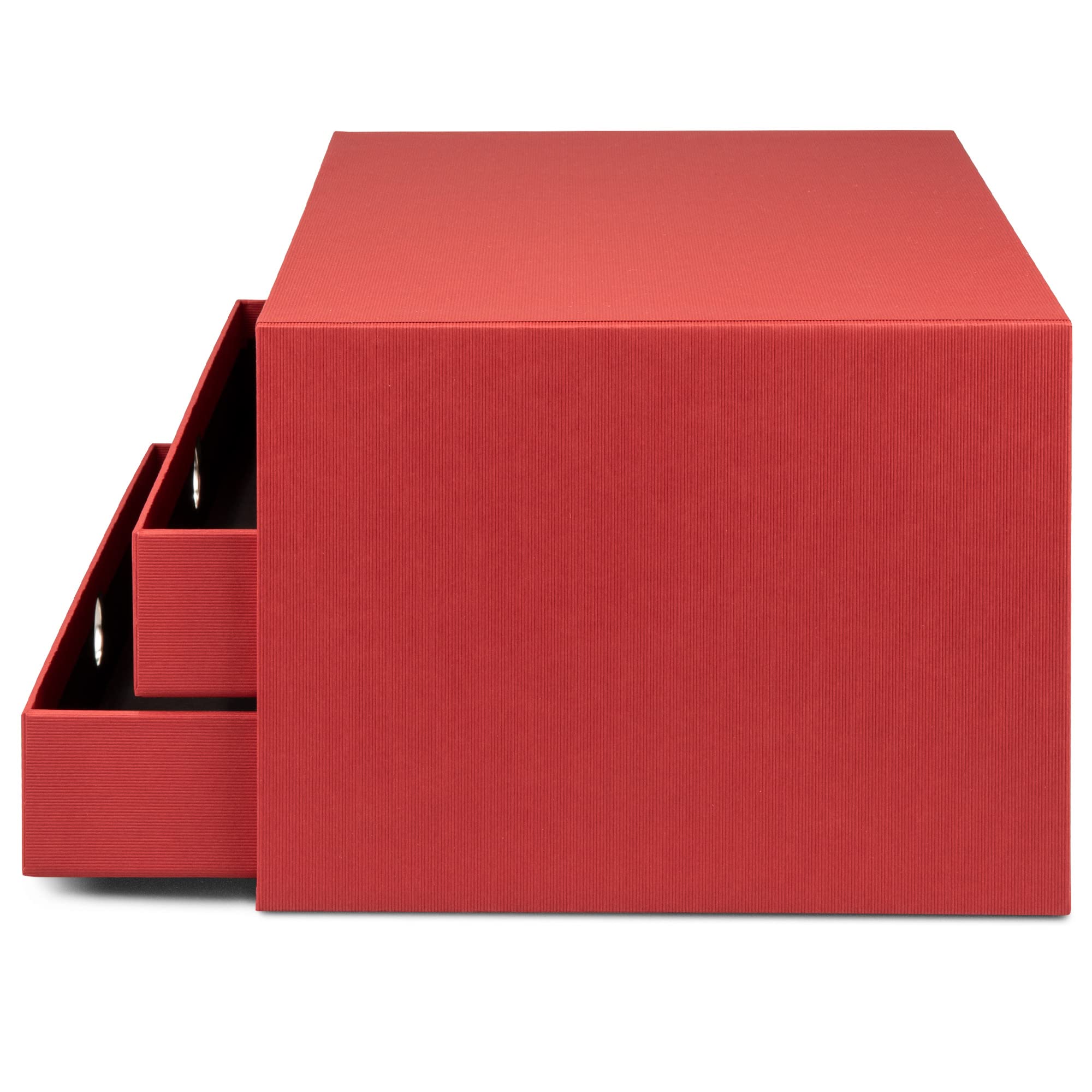 Rössler SOHO 3-Drawer A4 File Storage Box - Red | Office Organization & Document Filing Solution for Home or Business