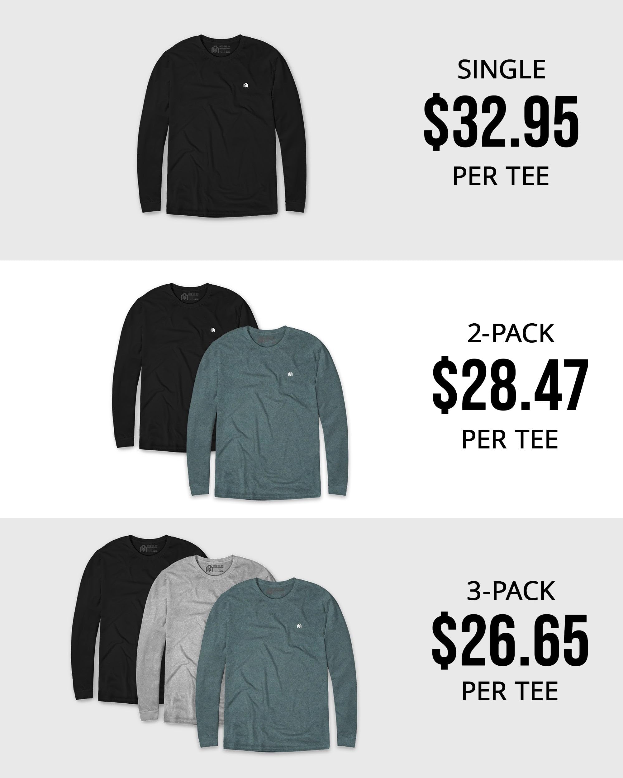 INTO THE AM Men's Long Sleeve T-Shirts | Casual Work Shirt | Sizes S-3XL | Perfect for Office, Outdoor & Everyday Wear