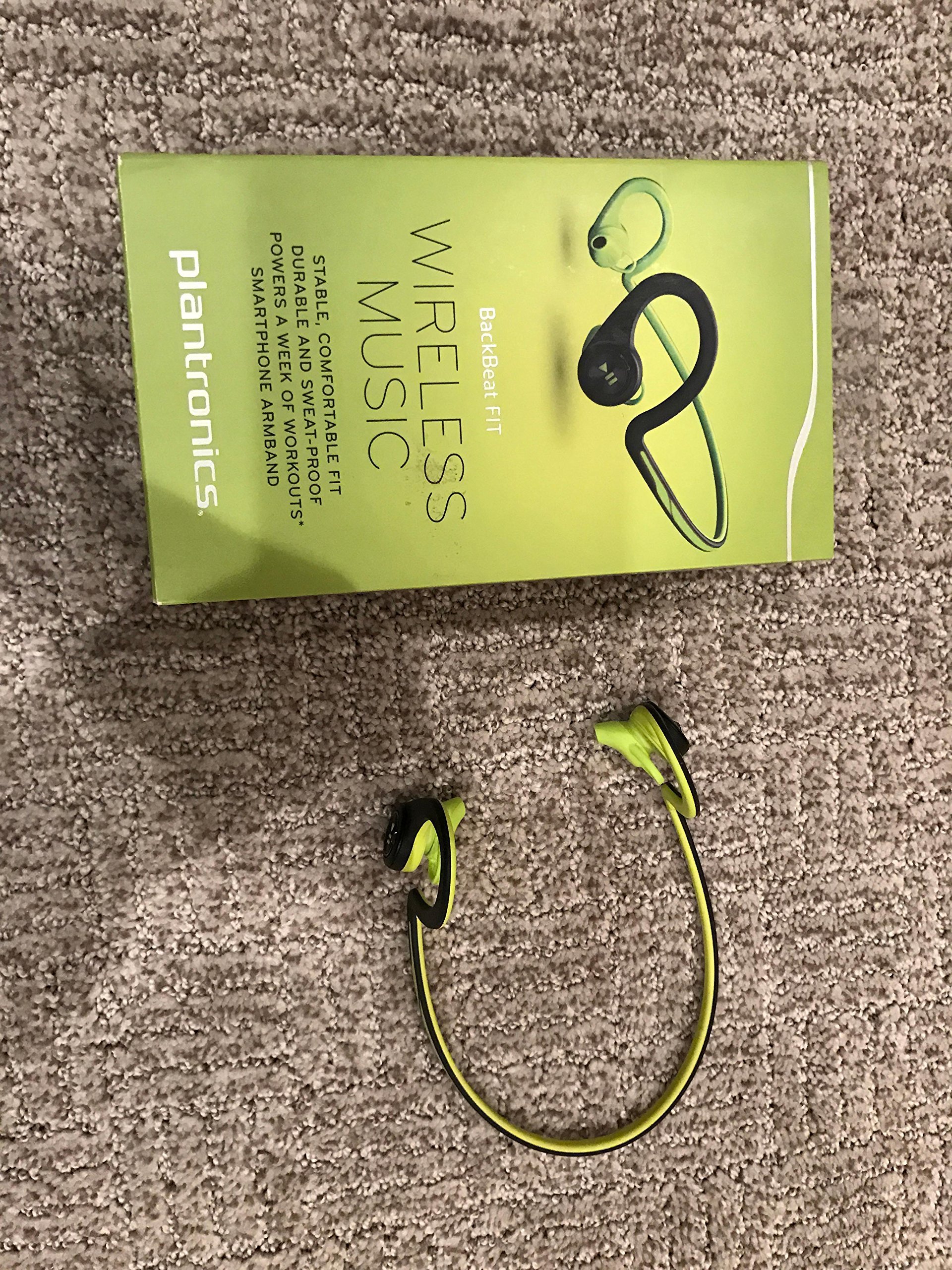 Plantronics BackBeat Fit Wireless Bluetooth Headphones with Smartphone Armband - Sweatproof & Secure Fit for Running, Gym, Workouts - Retail Packaging (Green)