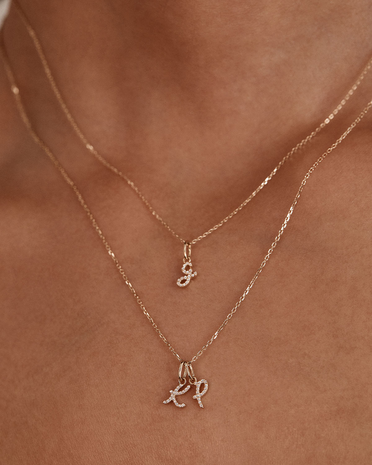 14K Solid Gold Forever Love Diamond Letter Necklace Pendant - Personalized Initial Jewelry Gift for Women, Anniversary, Valentine's Day & Special Occasions