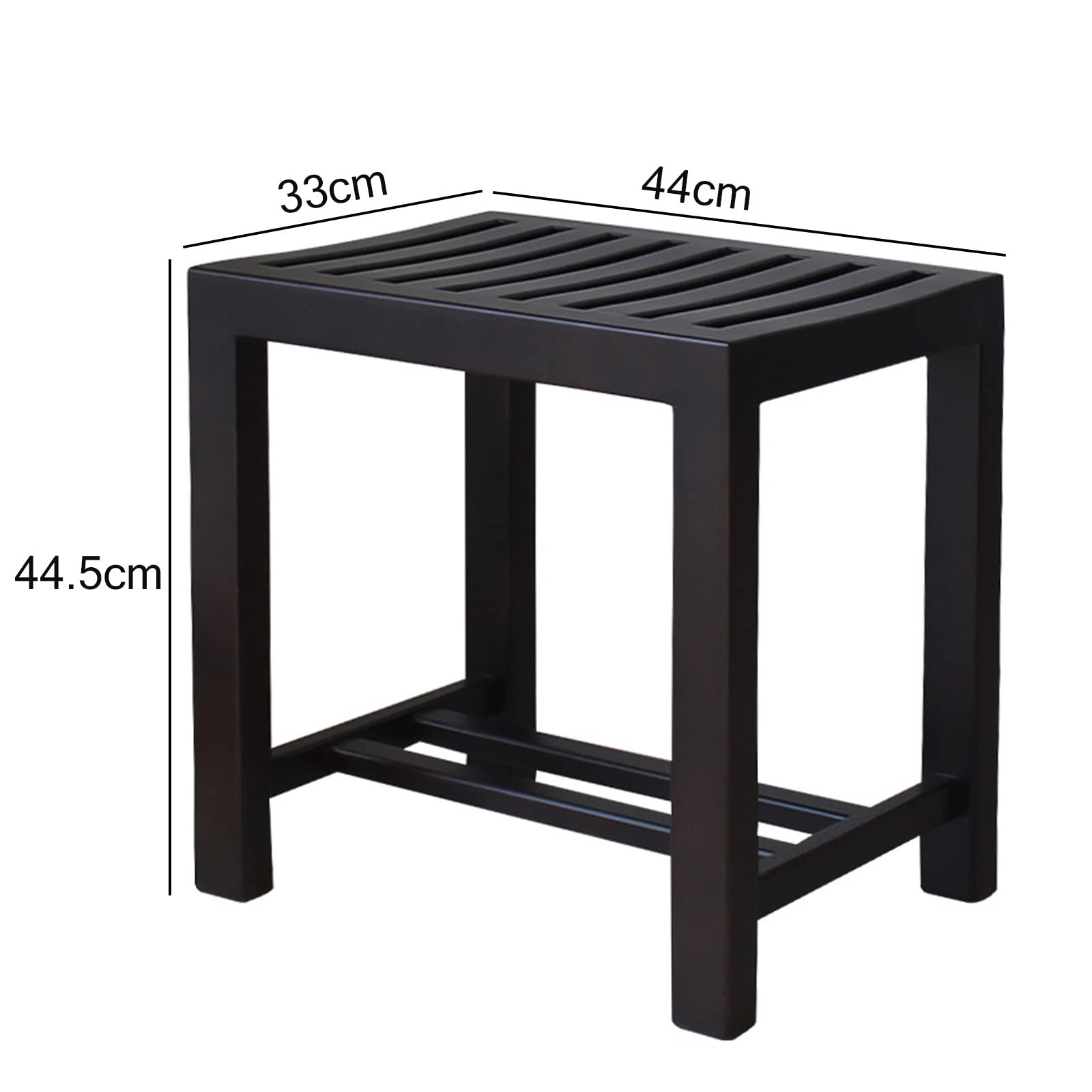 Non-Slip Wooden Shower Bench - 44x33x44.5cm Bathroom Stool for Adults, Spa Bathtub Chair, Durable Shoe Changing Stool for Living Room, Bedroom & Kitchen - Perfect for Relaxing Baths and Home Organization