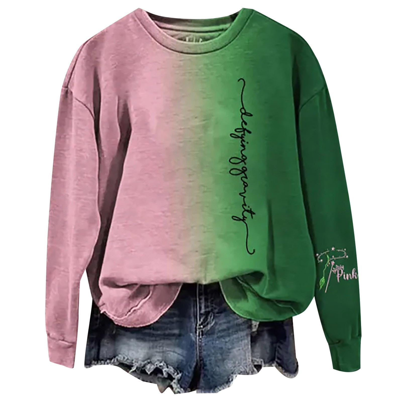 Wicked Sweatshirt for Women & Men - Soft Pink & Green Pullover Hoodie | Cozy Unisex Casual Wear for Adults & Kids | Perfect for Fall, Winter & Everyday Outfits