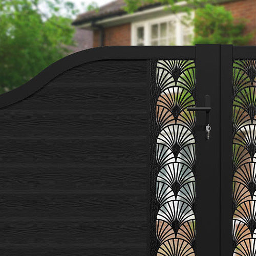 Classic Black Laurel Curved Top Driveway Gate - Durable & Elegant Entryway Solution for Homes, Estates & Commercial Properties