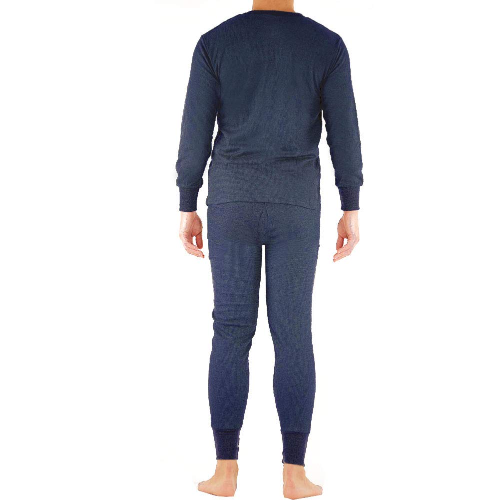 SLM ThermaTek Men's 100% Cotton Thermal Underwear Set - Warm Waffle Knit Long Johns for Winter, Cold Weather & Outdoor Activities - Base Layer for Skiing, Hunting & Camping
