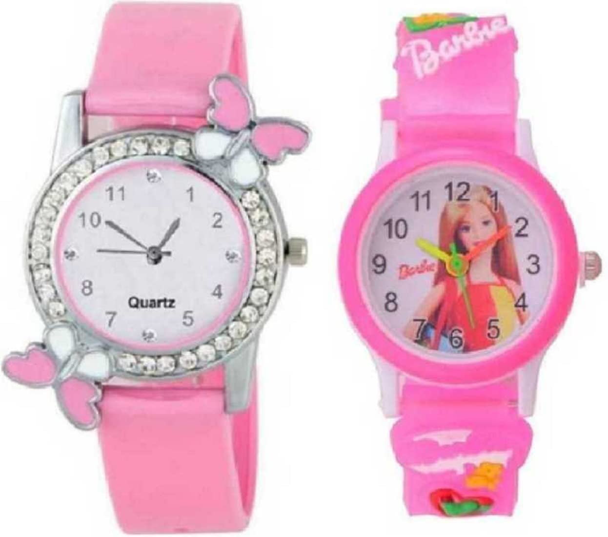 Stylish SBA Prime Kids Watches - Beautiful Butterfly & English Girls Combo Pack of 2 | Durable Waterproof Watches for Girls Age 5-12 | Perfect for School, Playtime & Birthday Gifts