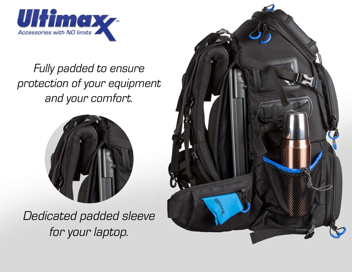 Extra Large DSLR/SLR Camera Backpack for Nikon, Canon, Sony, Panasonic, Pentax, Olympus & Fuji - Waterproof Travel Photography Bag with 15.6