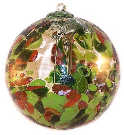 6 Inch Iron Art Glass Witch Ball Grim Keeper - Gothic Home Decor for Halloween, Witchcraft Altar & Dark Aesthetic Room Decor