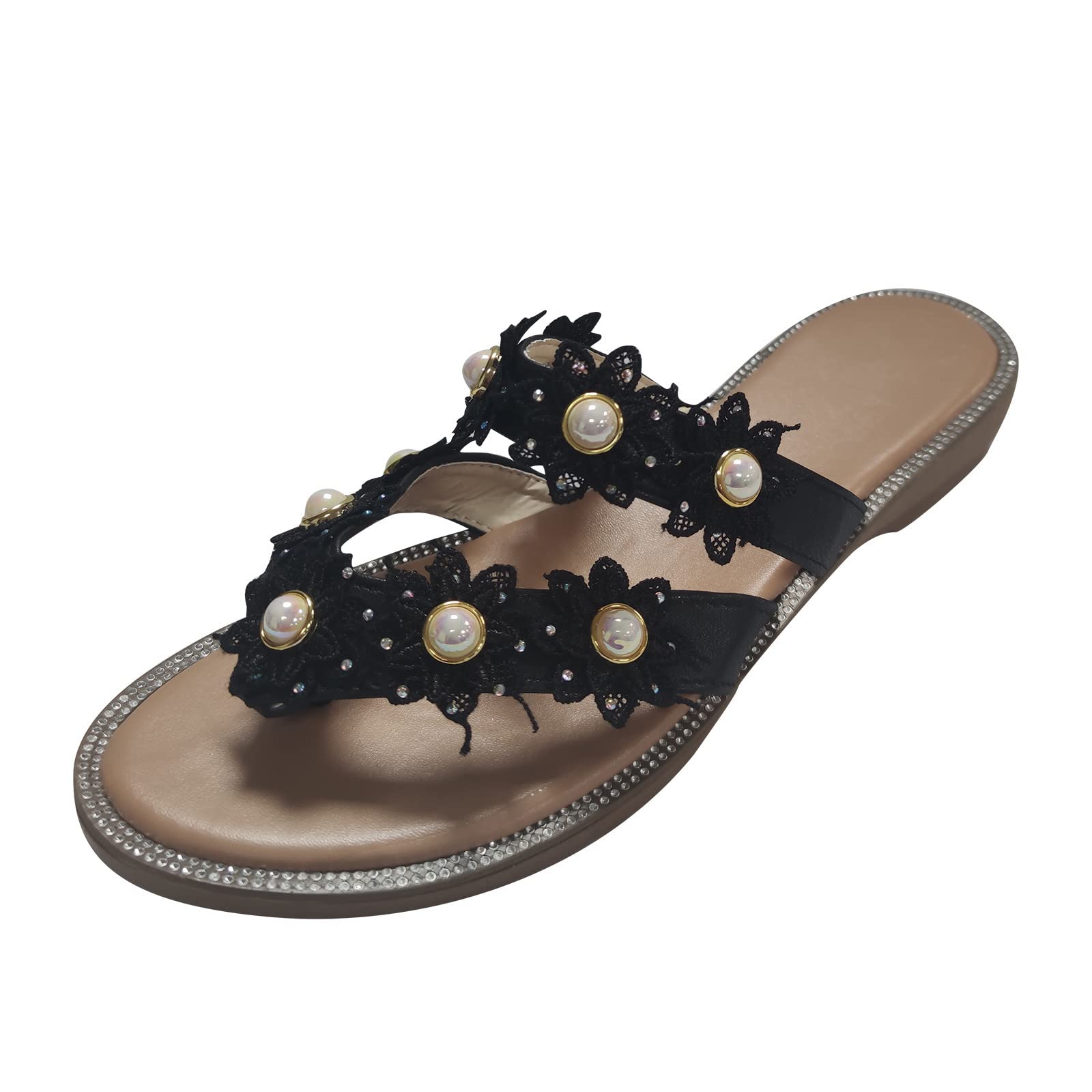 Women's Fashion Sneaker Sandals with Beaded Embroidery & Slope Heel - Comfortable Casual Shoes for Walking, Travel & Summer Outfits