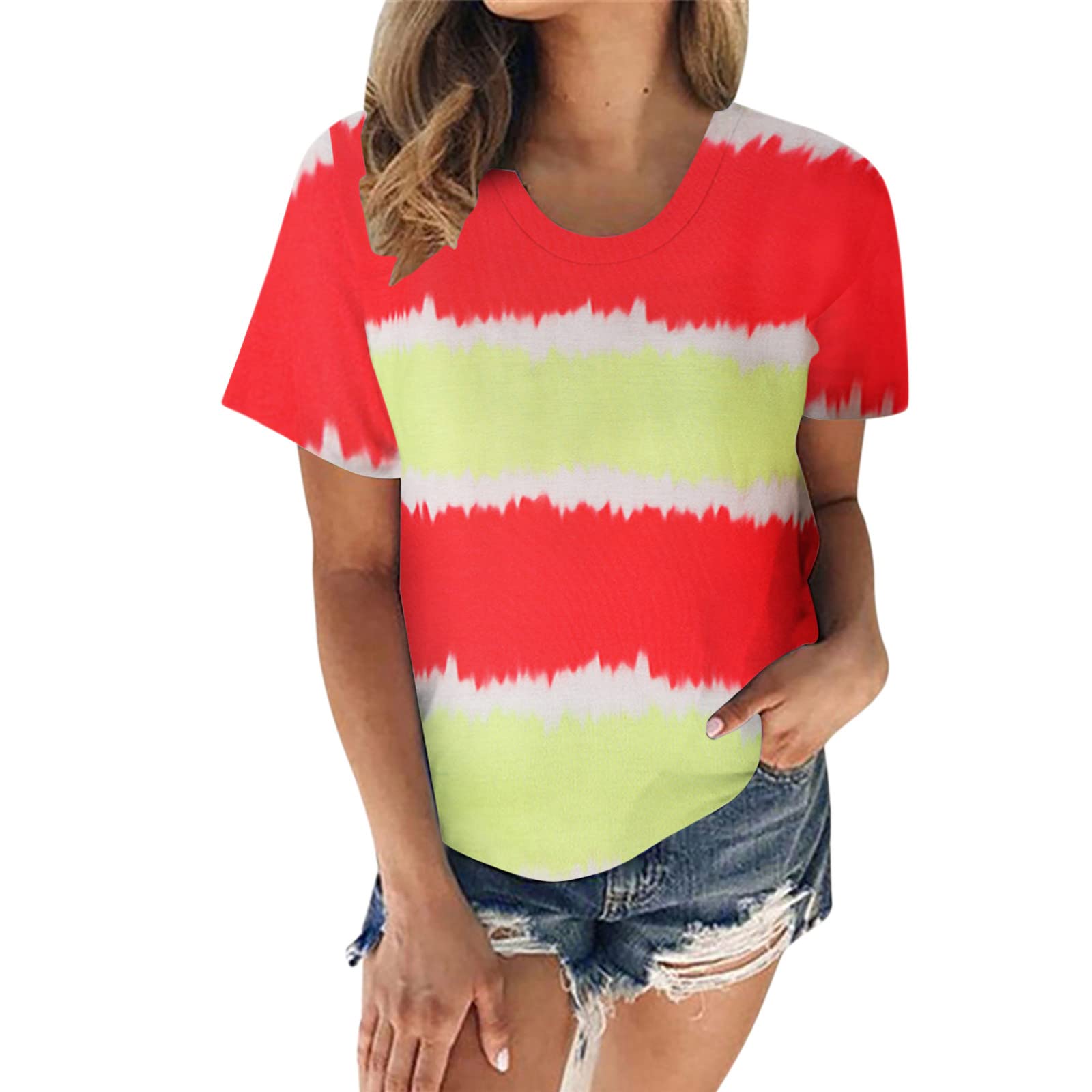 Women's Casual Printed T-Shirt - Crew Neck Short Sleeve Loose Fit Top for Everyday Wear | Perfect for Street Style, Weekend Outings & Summer Fashion