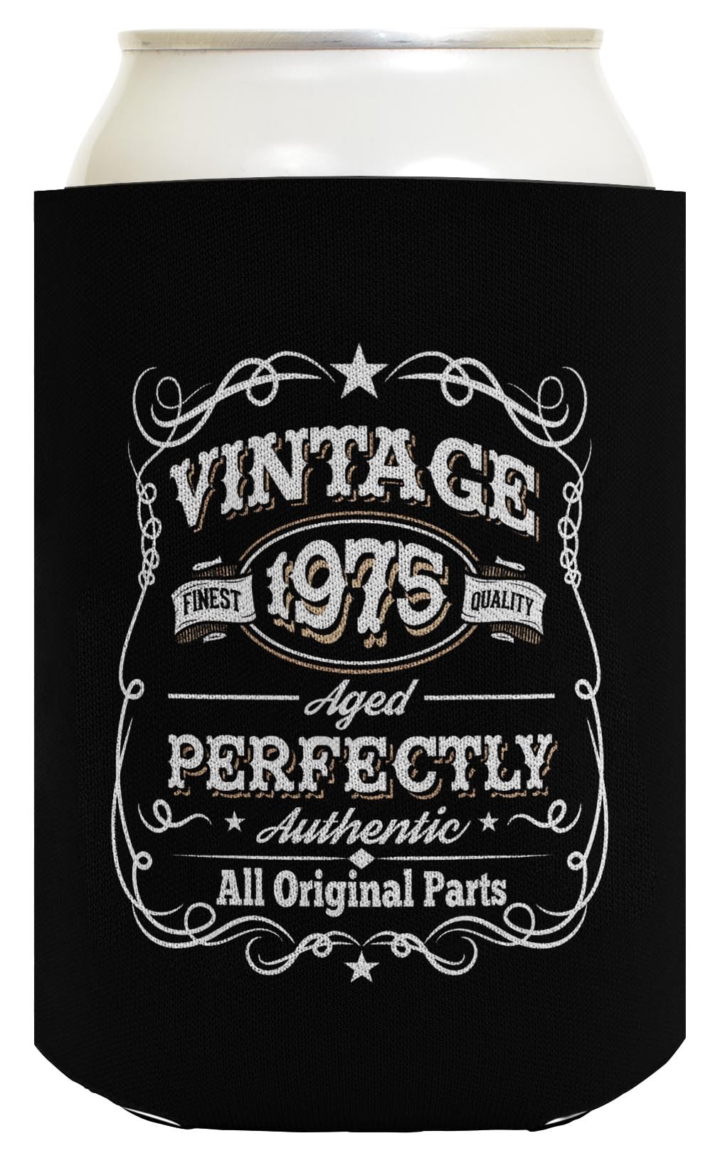 Vintage 1975 50th Birthday Party Supplies - 96-Pack Retro Can Coolers & Drink Sleeves for Beer, Soda & Cocktails - Perfect for 1970s Themed Parties, BBQ, Picnics & Tailgating
