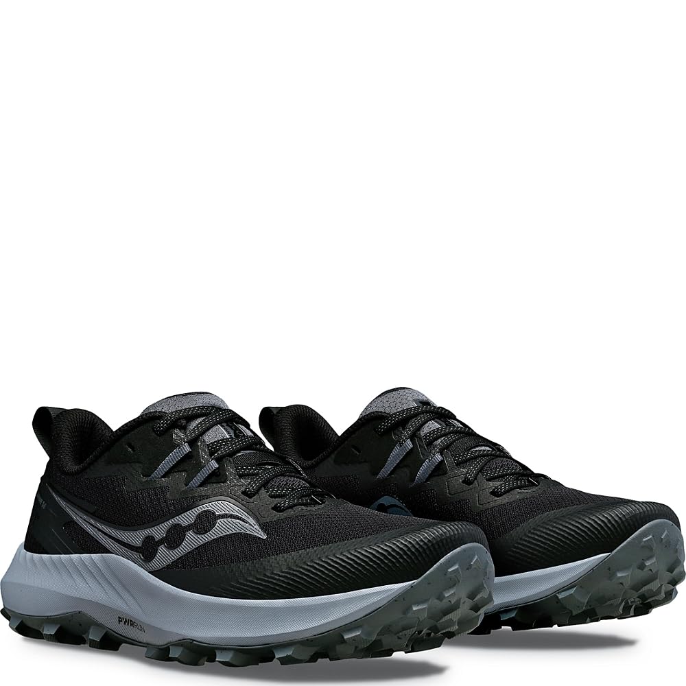 Saucony Peregrine 14 Women's Trail Running Shoes - Black/Carbon Grey - Size 44 EU - Lightweight & Durable for Hiking, Outdoor Adventures & Daily Jogging