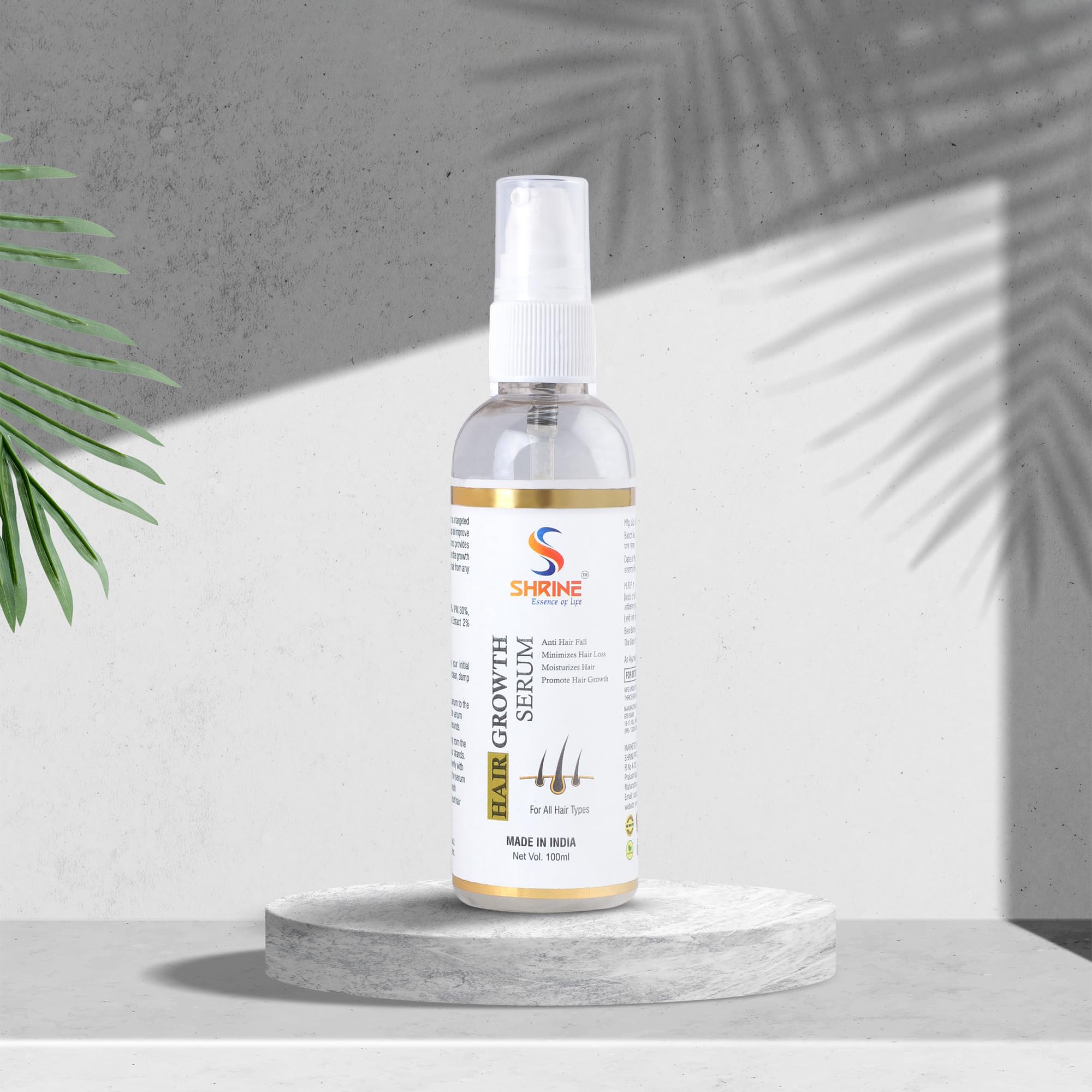 Shrine Smoothing Hair Serum for Dry, Frizzy Hair - 100ml Hair Growth Treatment with Argan Oil for Hair Fall Control & Stronger Strands | Perfect for Daily Use & Heat Styling Protection