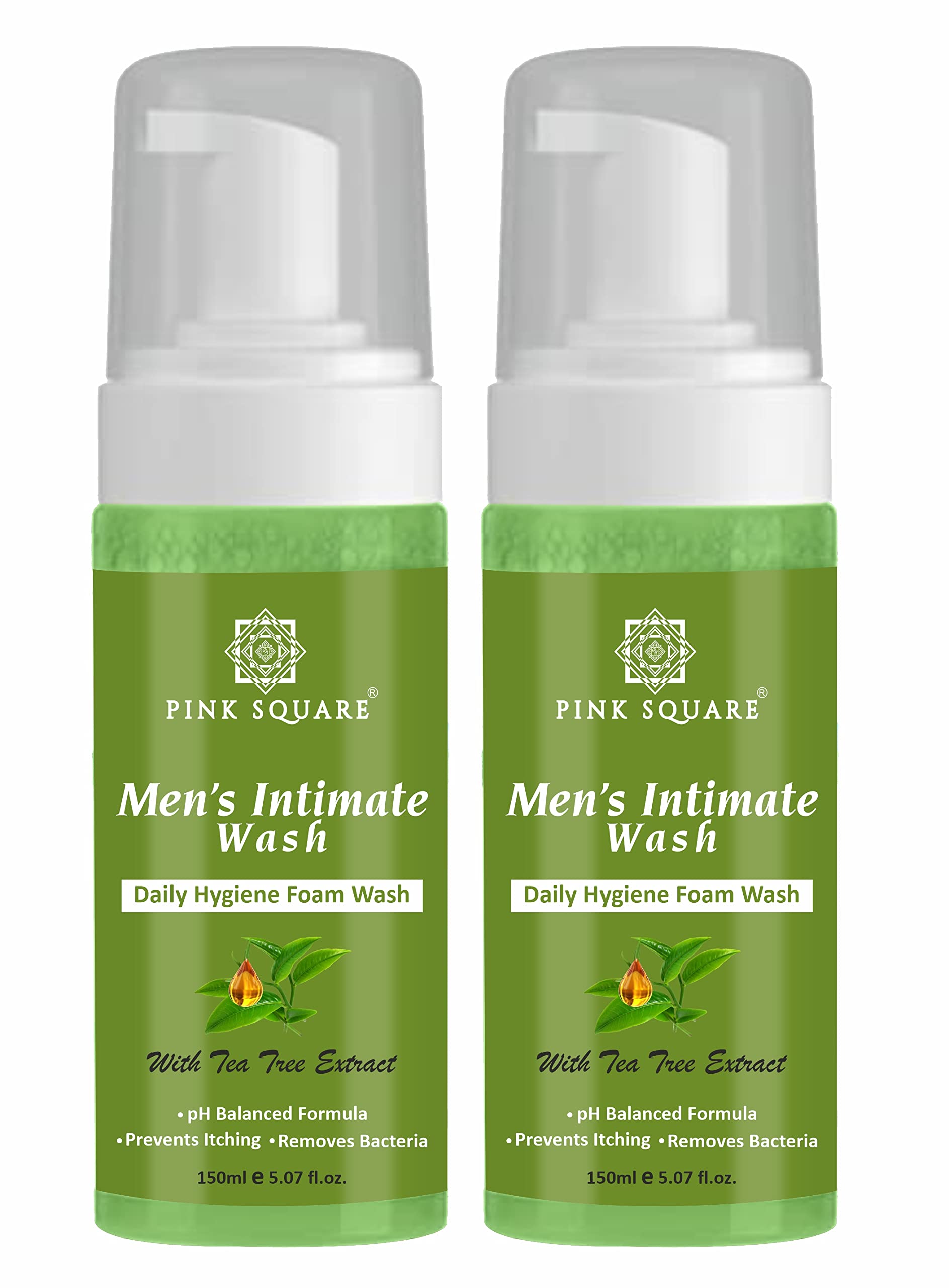 **Natural Tea Tree Extract Men's Intimate Wash - pH Balanced Daily Care for Better Hygiene, Antibacterial Body Wash for Sensitive Skin (2 Pack, 300ml Total) | Ideal for Post-Workout, Travel & Daily Use**